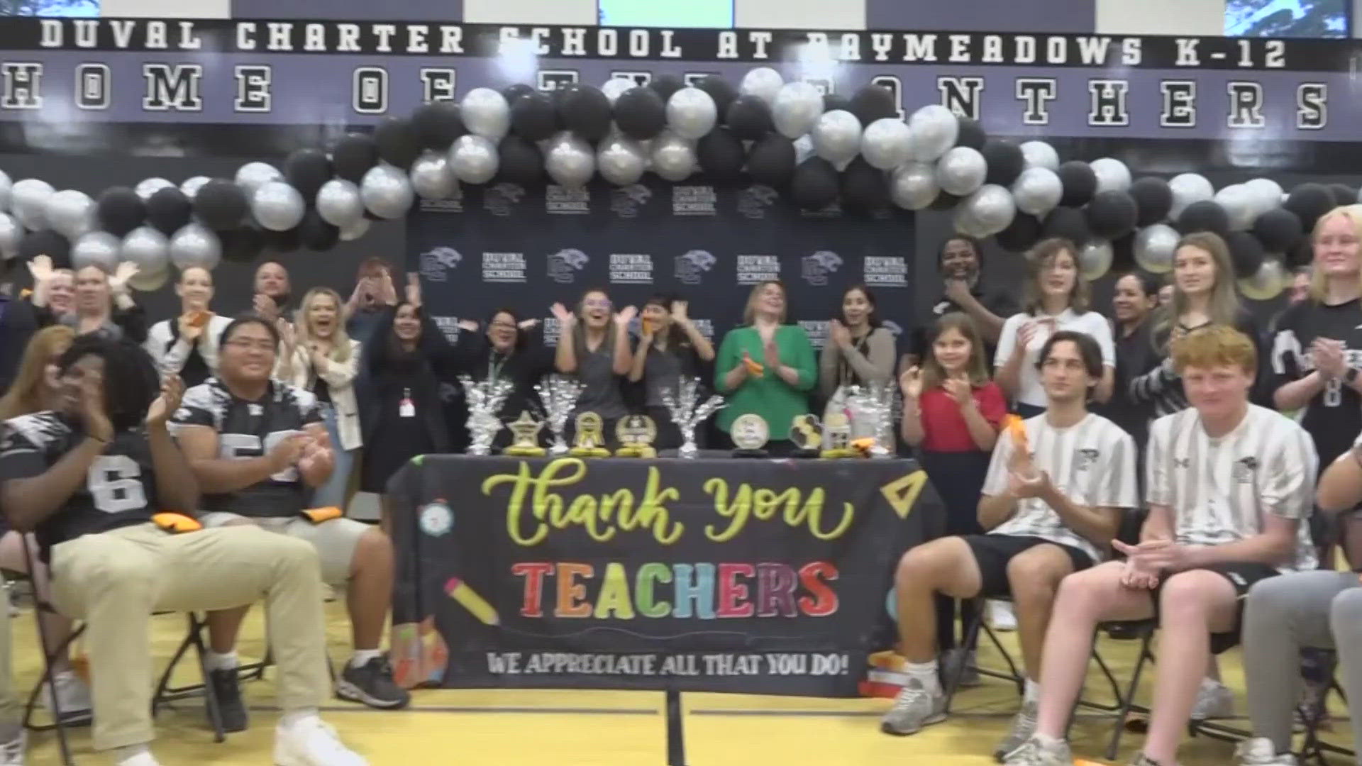 Thirty teachers at Duval Charter School Baymeadows K-12 were celebrated in a big way on National Teacher Appreciation Day Tuesday.