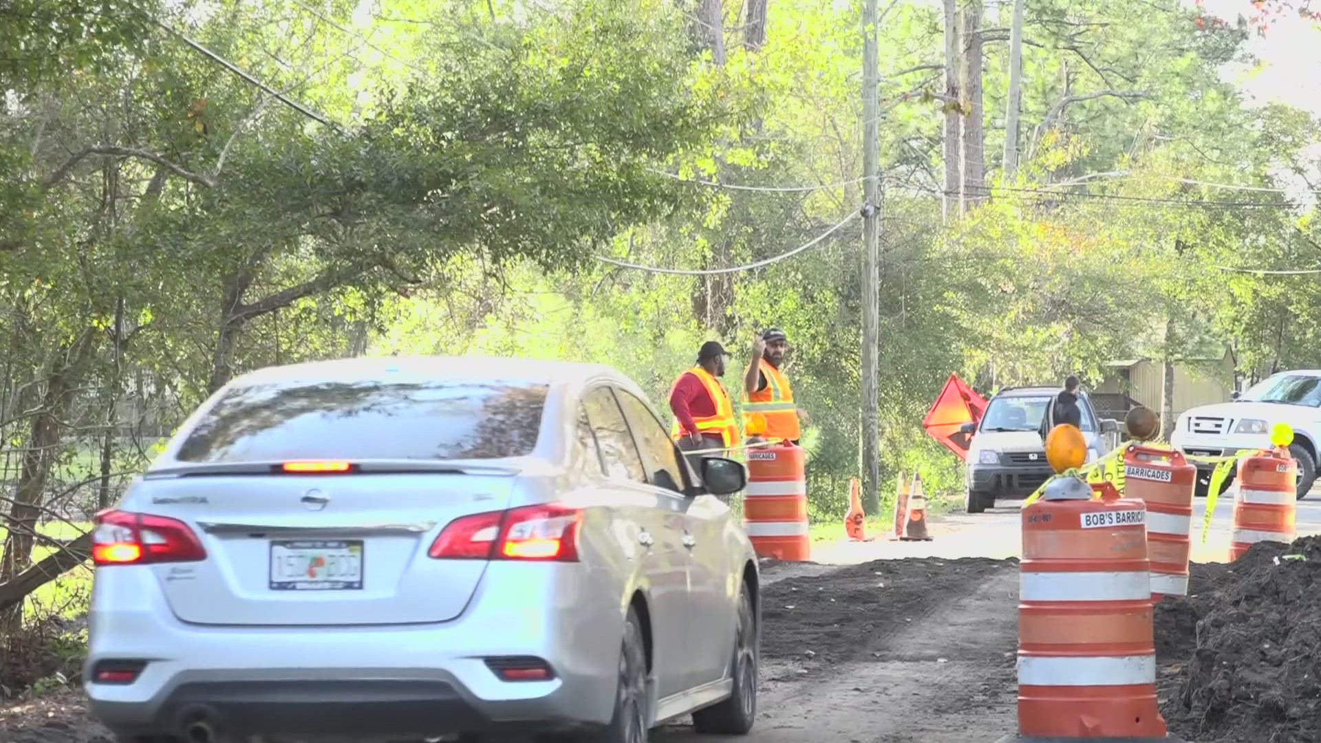 A project manager told First Coast News that it could take months to give the road a permanent fix, while the city contracts a project to build a solid solution.
