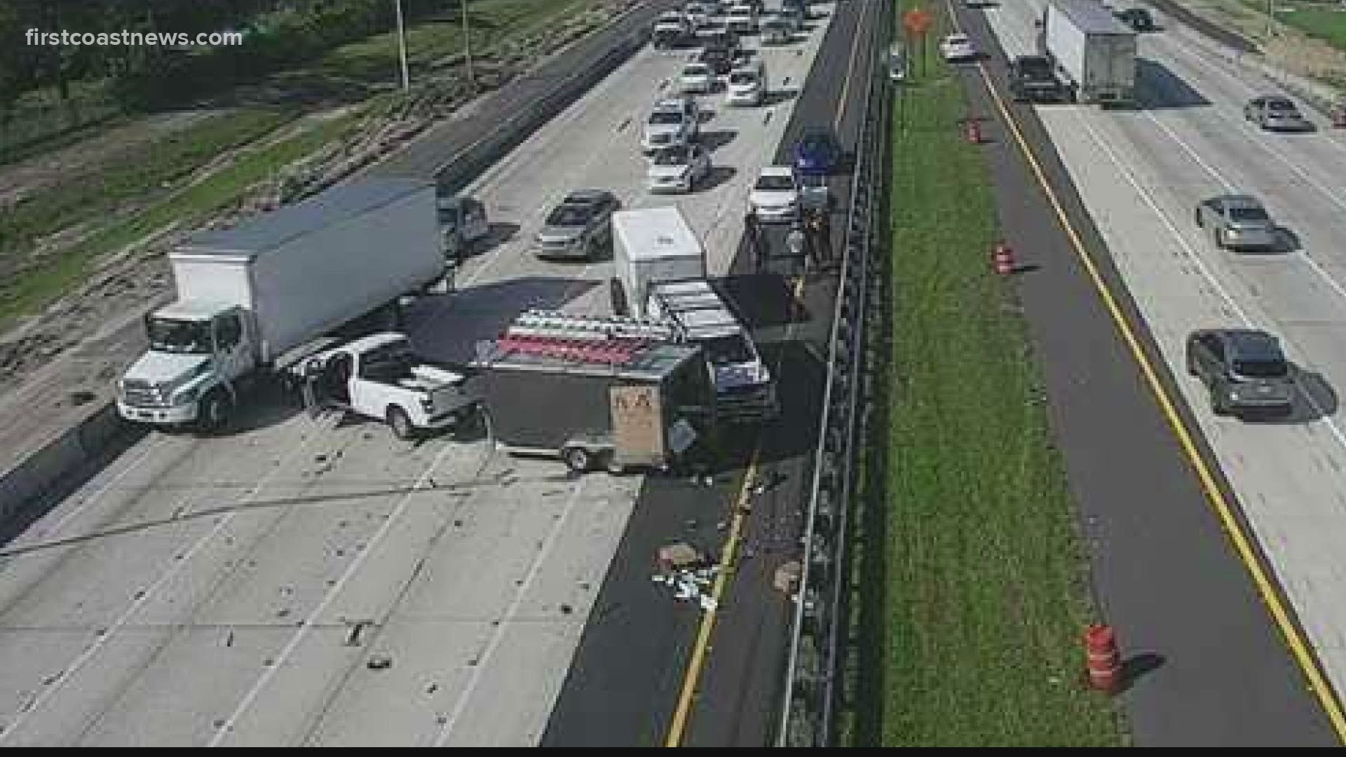 Massive fourvehicle crash forced temporary shut down of I95 South in