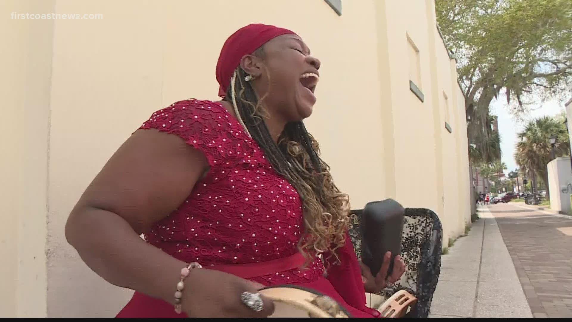 Meshela Lee's voice is captivating, as she sings to visitors and locals on St. Georgia Street.