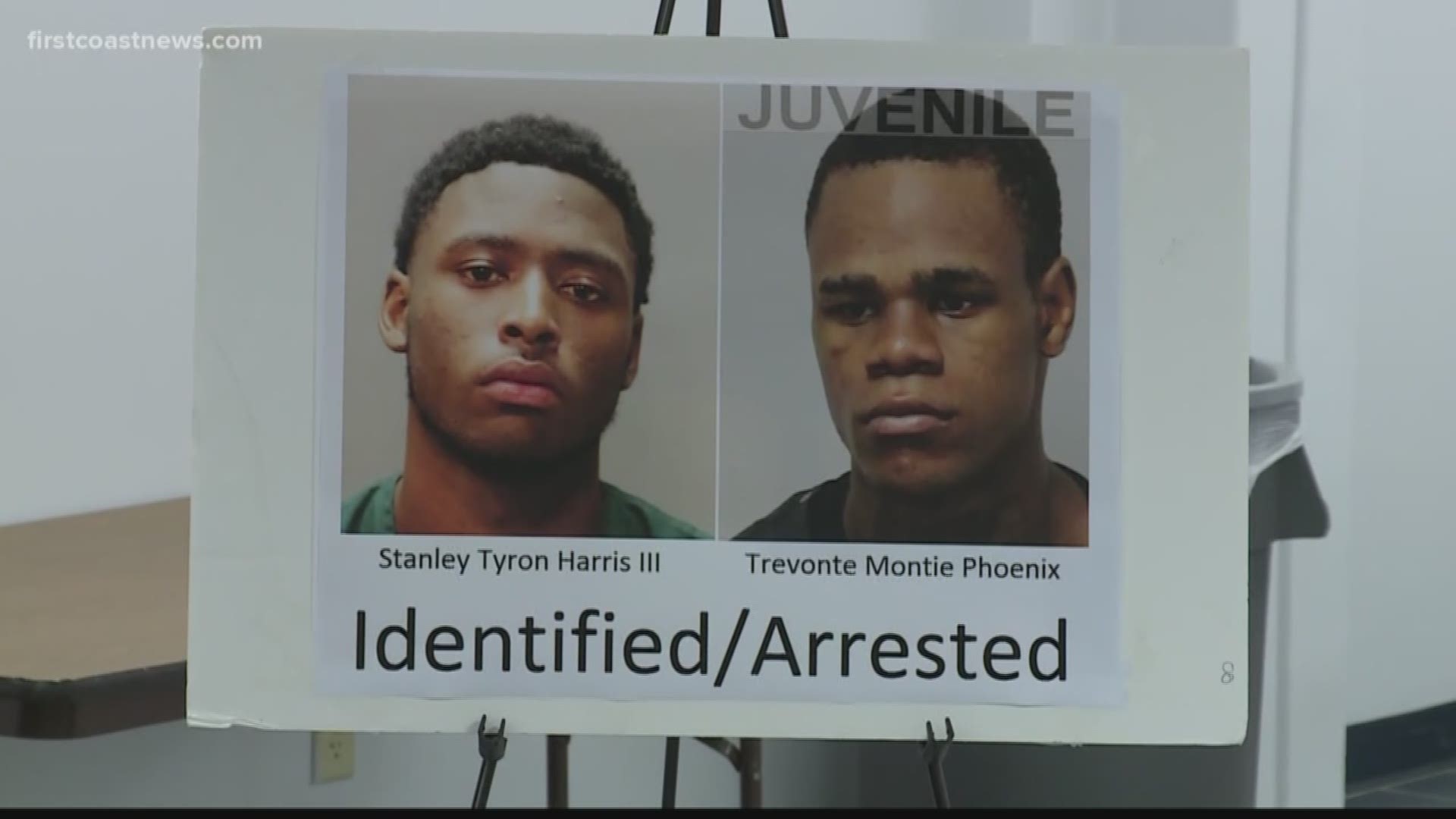 Stanley Tyron Harris III and Treconte Montie Phoenix, 17, are both in jail and police are looking for a third man - Abrion Maurice Price.