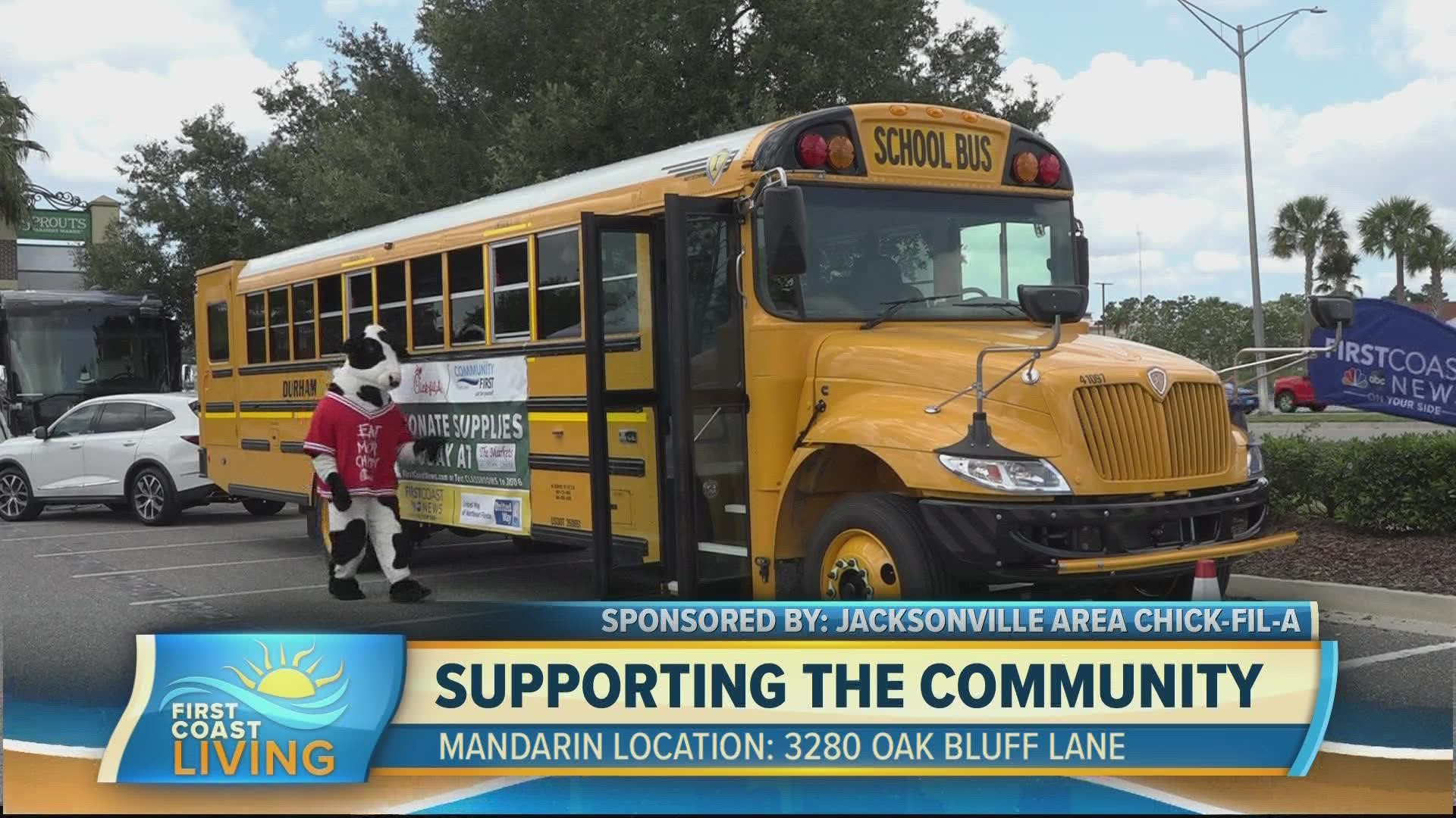 Owner Eric Gillis shares the importance of supporting our local community, specifically students, with scholarships and First Coast News' "Stuff the Bus" event.