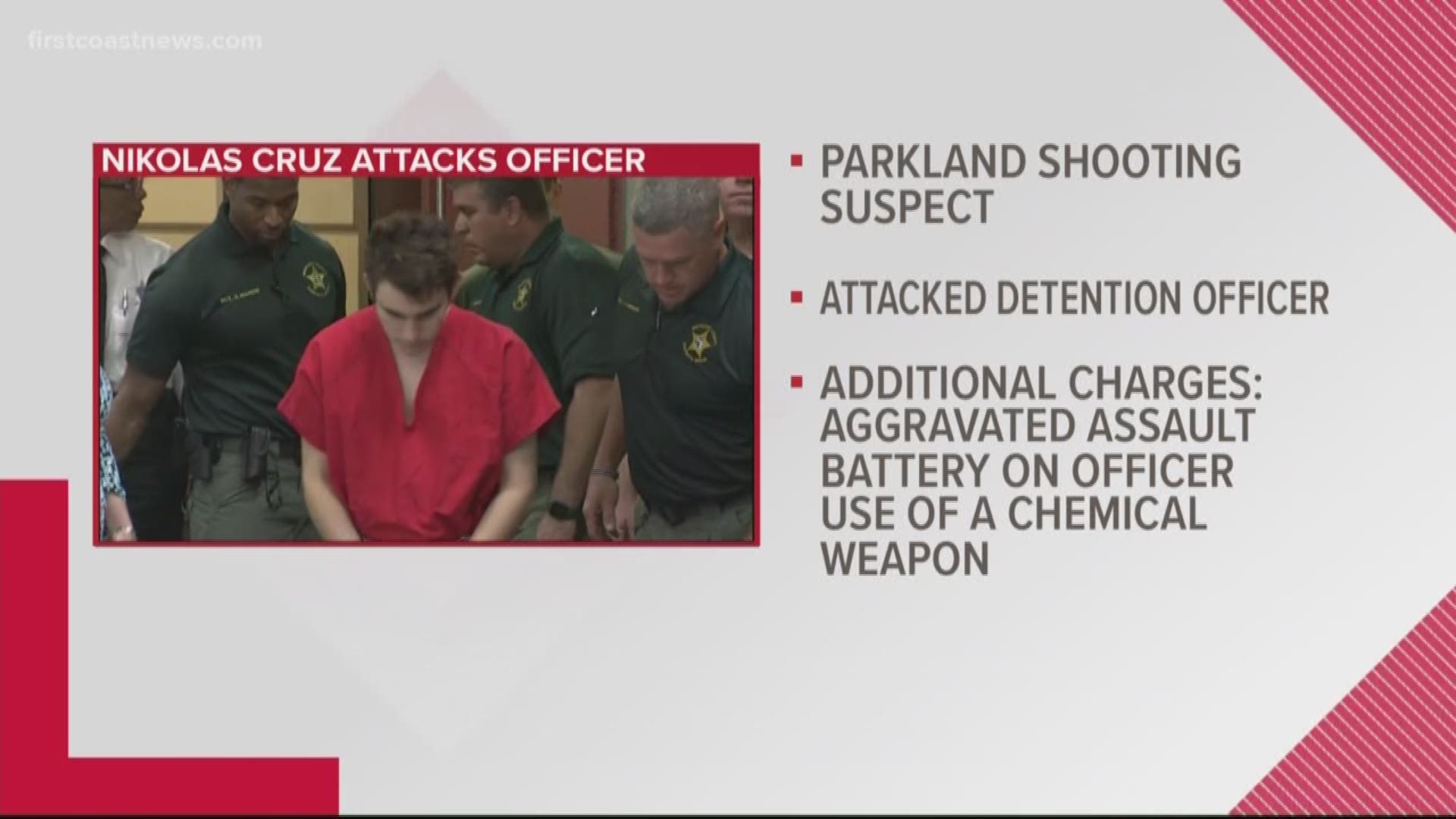 Parkland school shooting suspect Nikolas Cruz was involved in an incident inside the Broward County Jail, where he is awaiting trial for allegedly killing 17 people this past February.