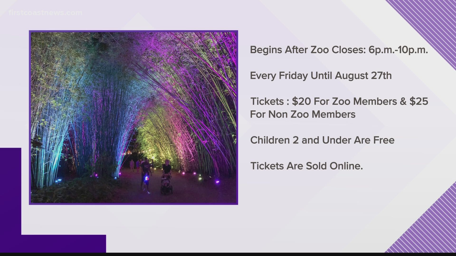 The IllumiZoo Summer Spectacle will begin at 6 p.m. every Friday night and continue until 10 p.m.