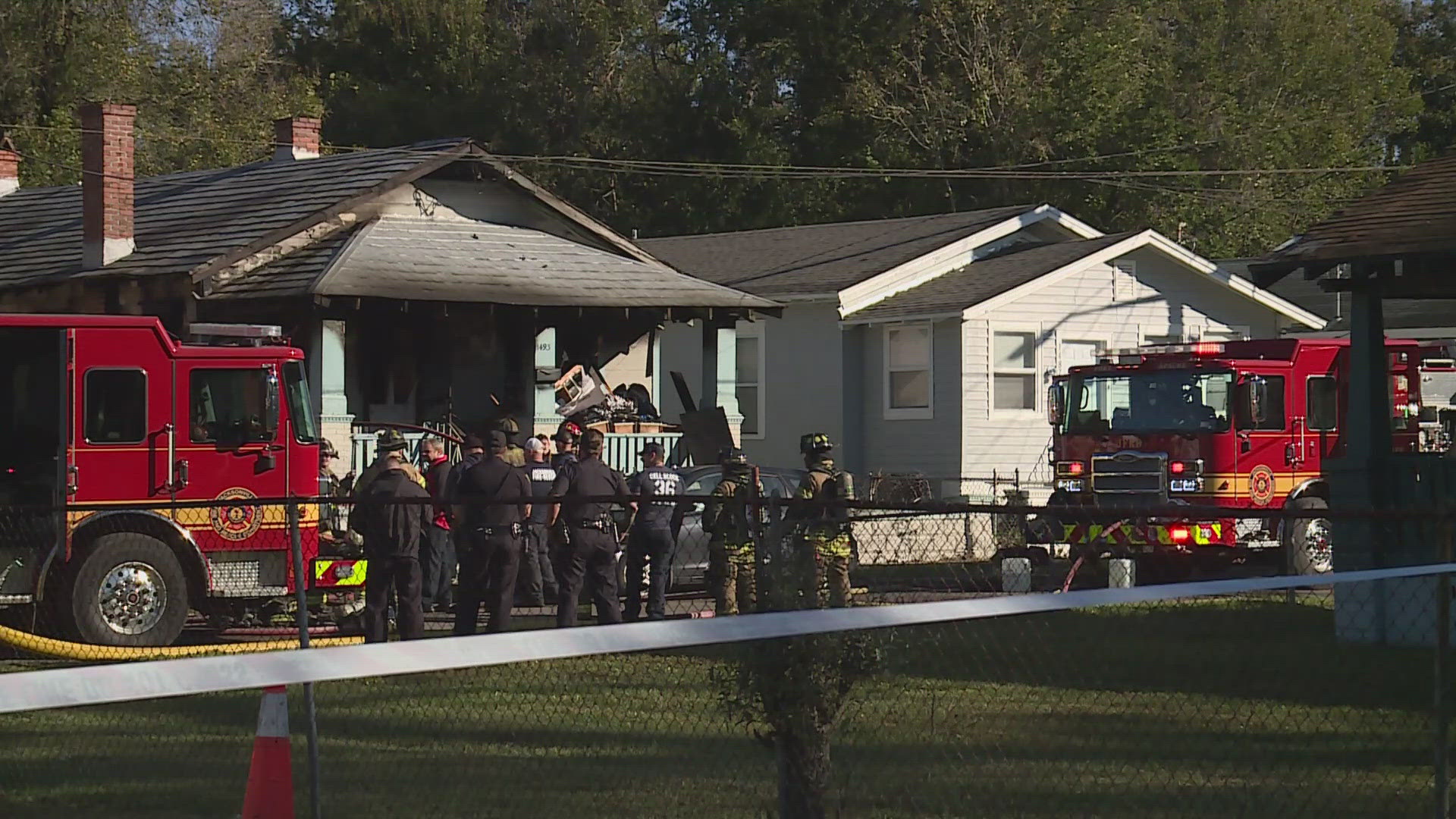 One person is dead and two firefighters are hurt after a fire on the city's Mid-Westside Wednesday morning, according to the Jacksonville Fire and Rescue Department.