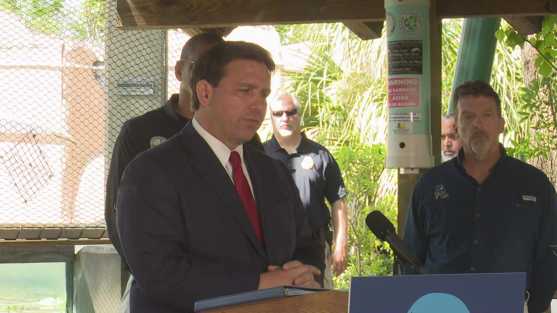 Gov. Ron DeSantis announced at a press conference at the Jacksonville Zoo & Gardens that the state will put money towards saving manatees and cleaning up waterways.