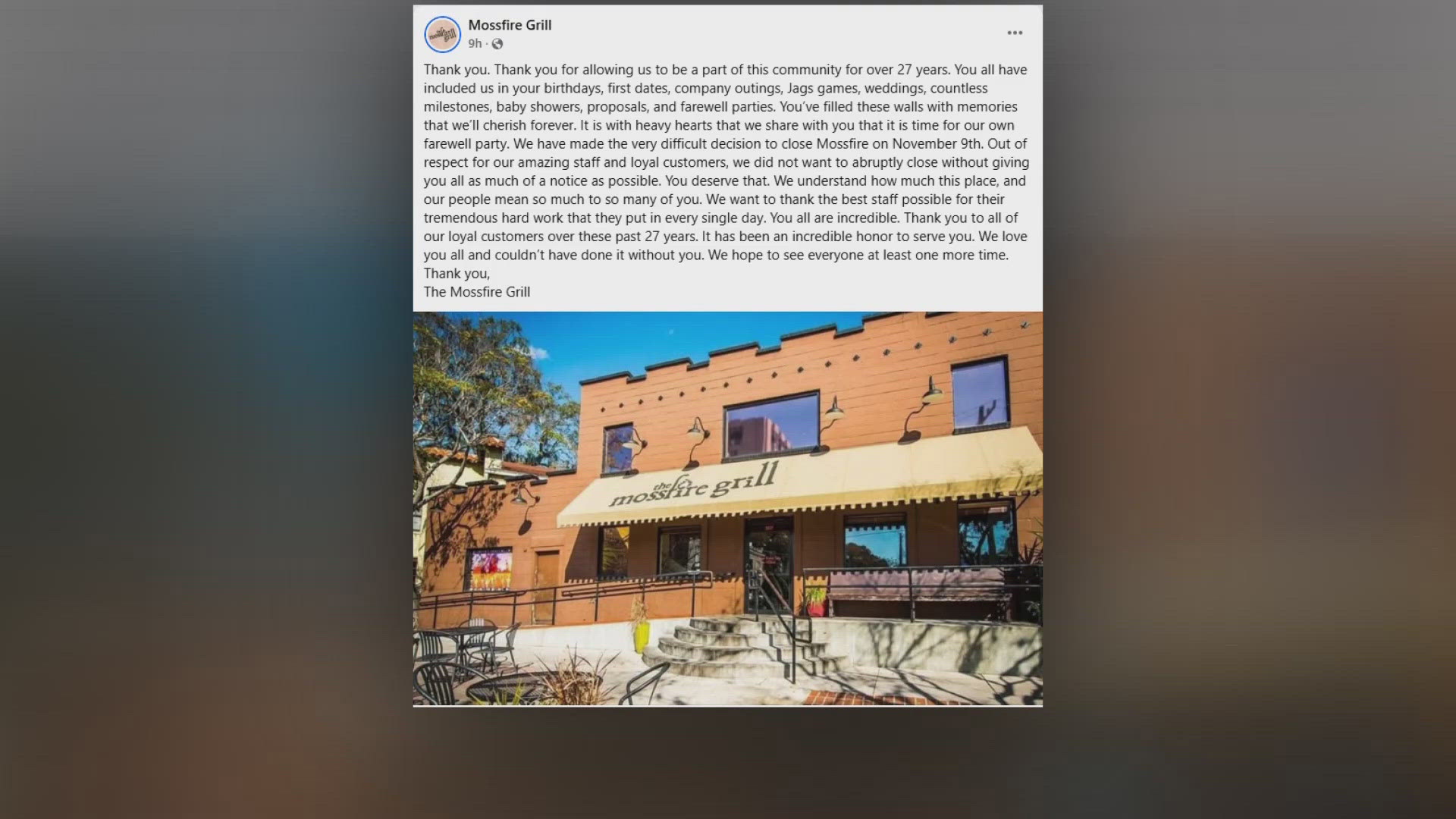 The Tex-Mex restaurant announced it will be closing on Nov. 9, 2025.