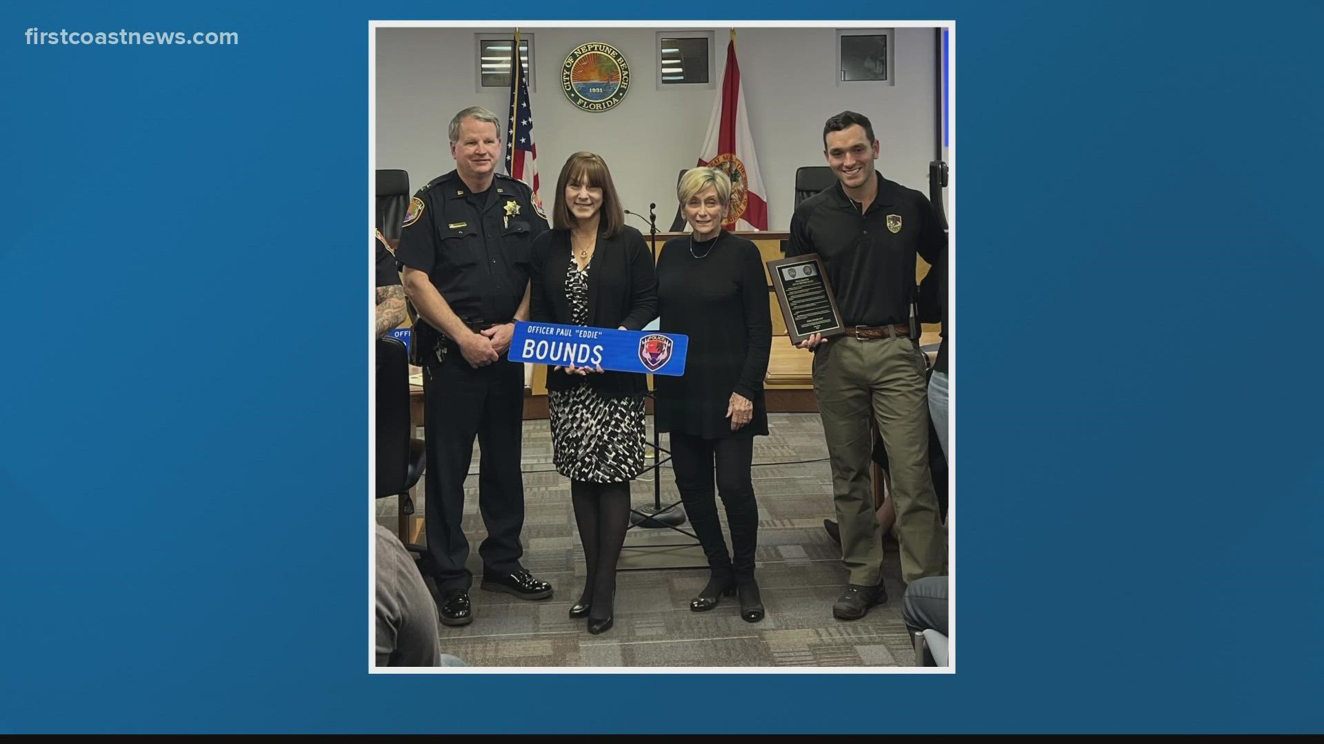 Officer Eddie Bounds died of COVID-19 in August. He served the Beaches for 30 years.