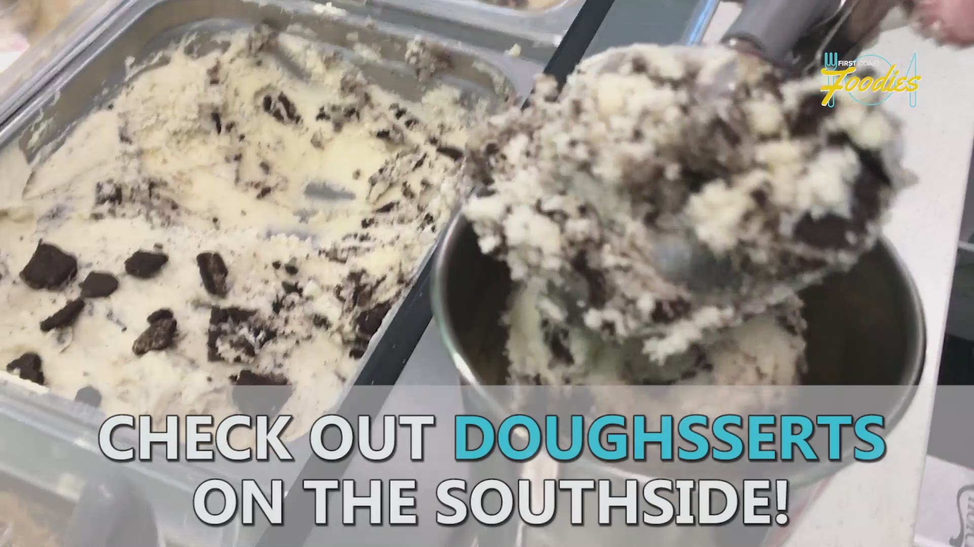 Doughsserts offers 14 different cookie dough flavors including vegan and gluten-free options. They also offer other tasty treats like the Brookie Bar and cookie dough milkshakes!