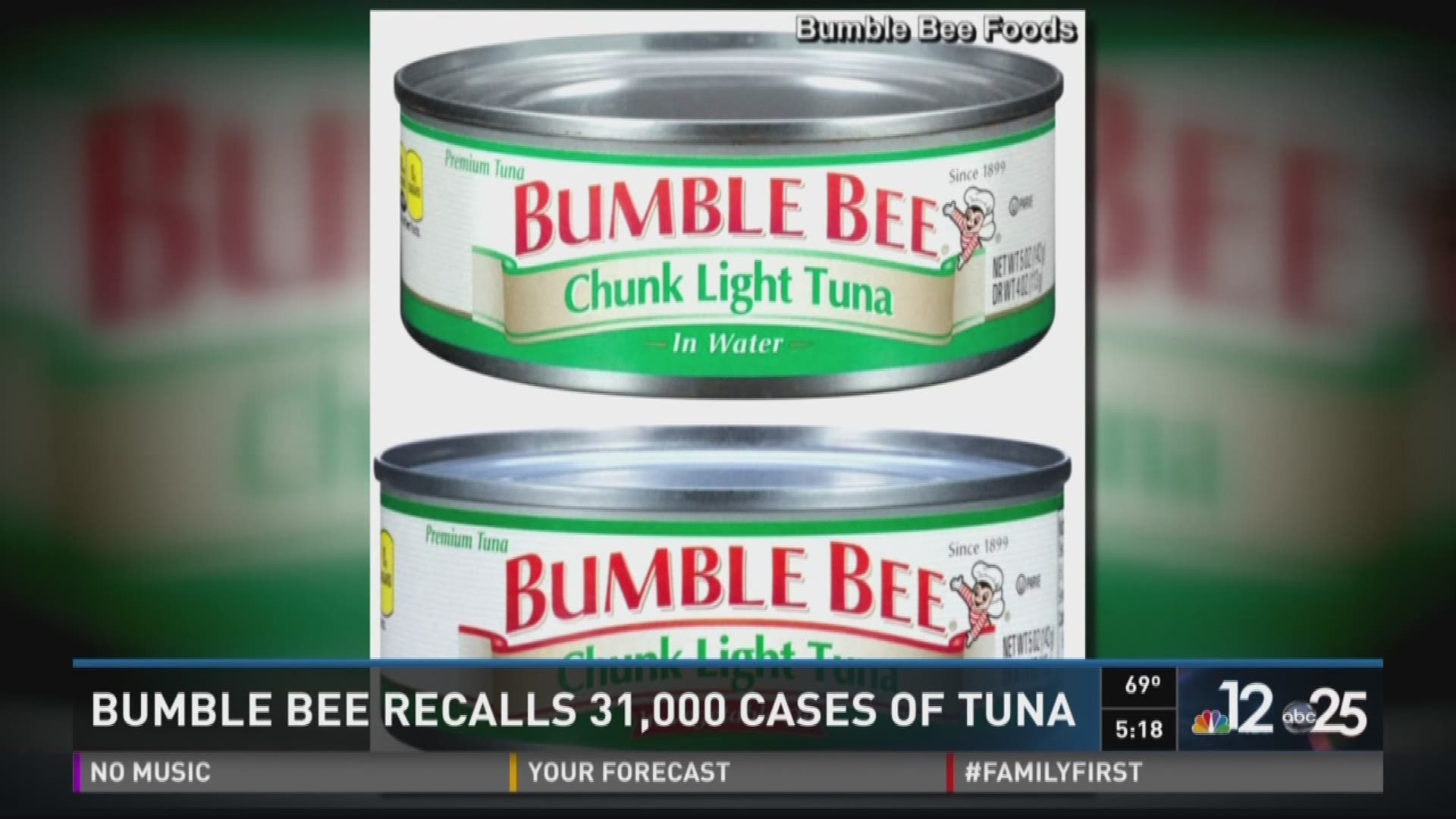 Bumble Bee recalls 31,000 cases of tuna