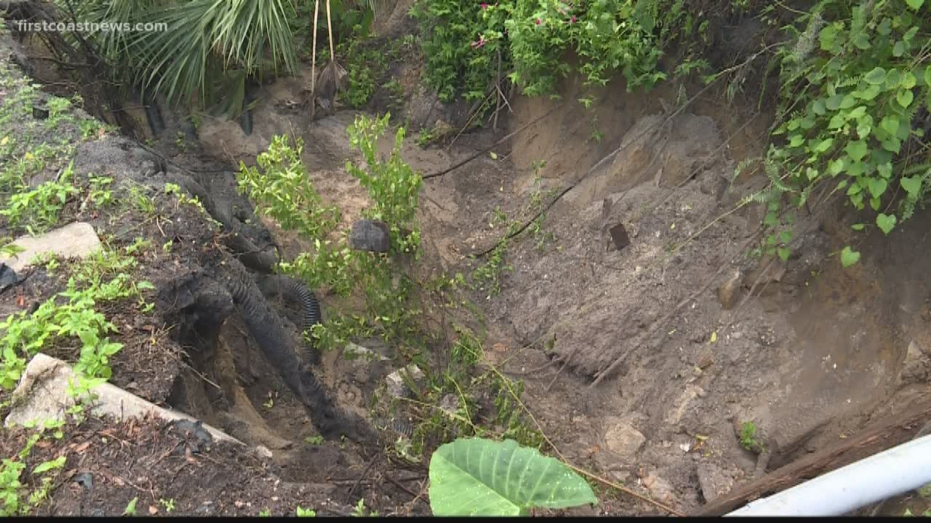 The family said they had issues with flooding in the past, but say this erosion is "something else."