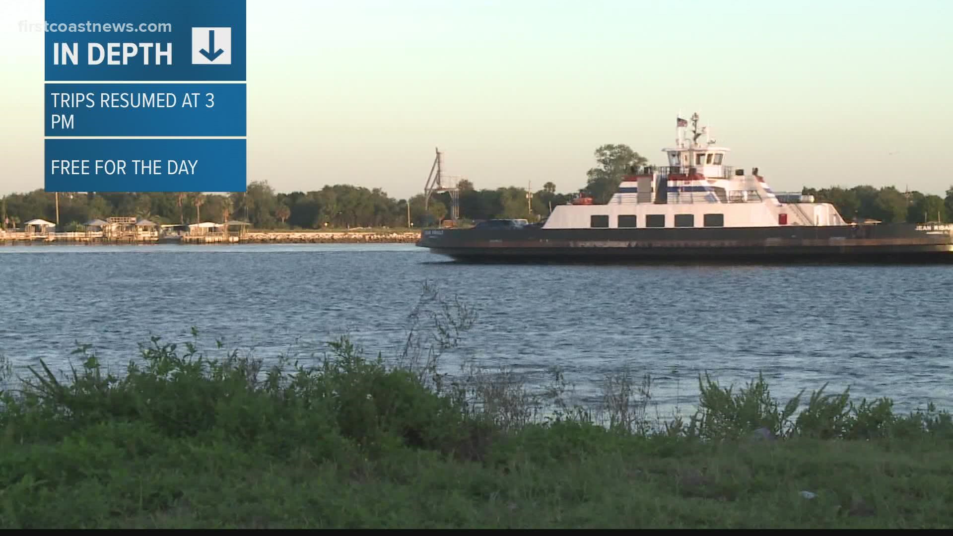 The ferry allowed free trips between 3 p.m. and 7:30 p.m. Tuesday.