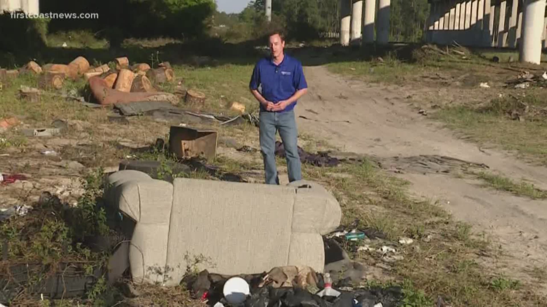Free couches, televisions, and bicycles. There’s only one problem: a Jacksonville homeowner says those items were collected over the years in an illegal dumping site.
