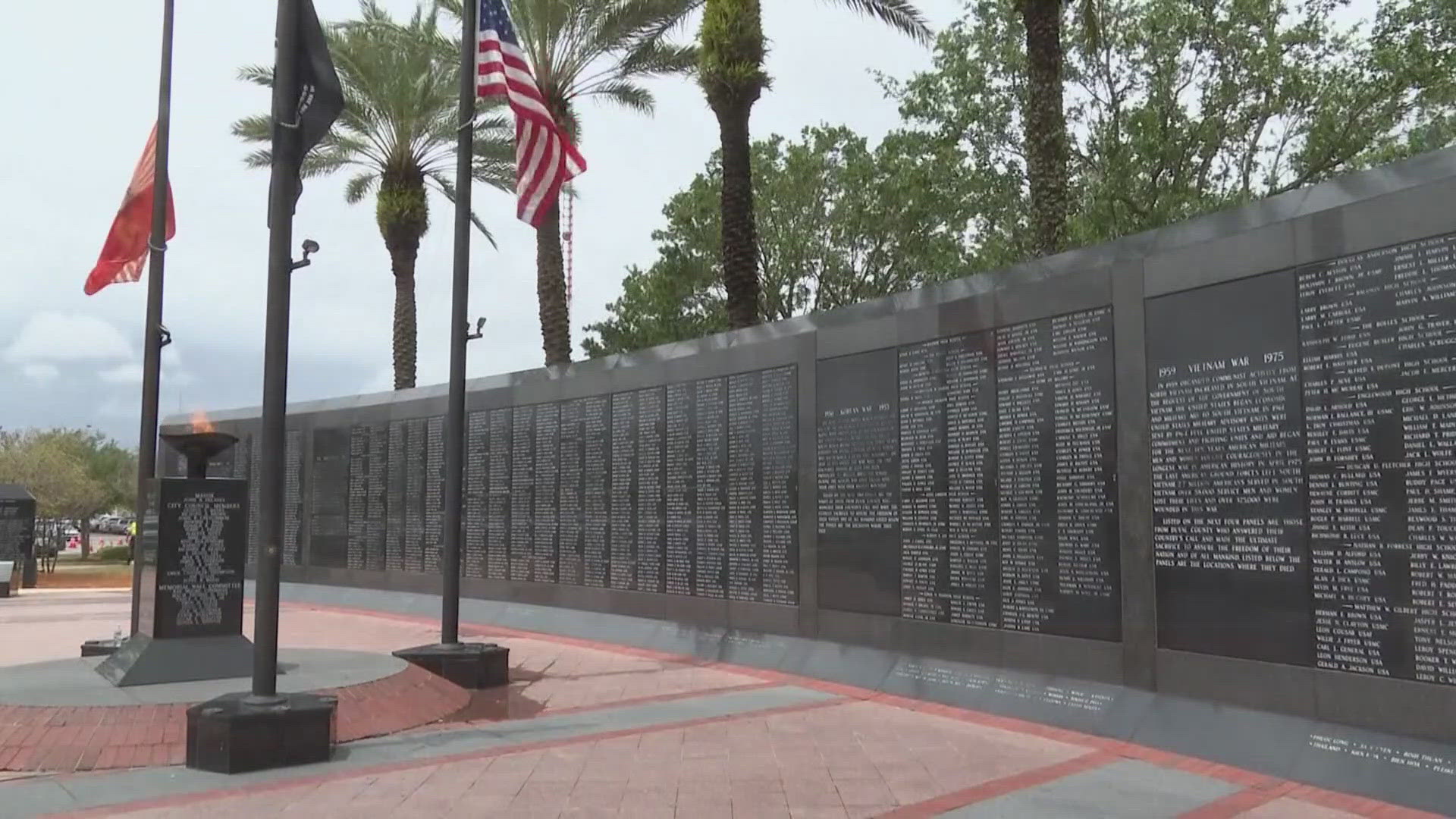 On Memorial Day, the city pauses to honor & remember more than 1,700 names on the Jacksonville Veterans Memorial Wall, the second largest in the nation of its kind.