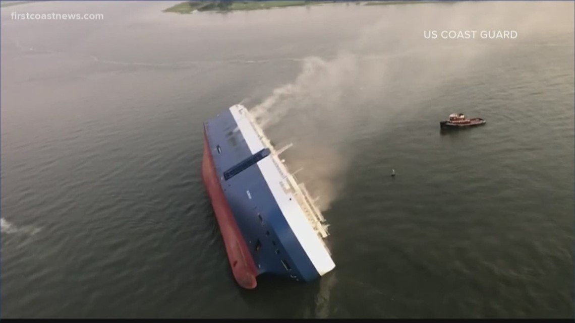 Capsized cargo ship was deliberately grounded, officials say