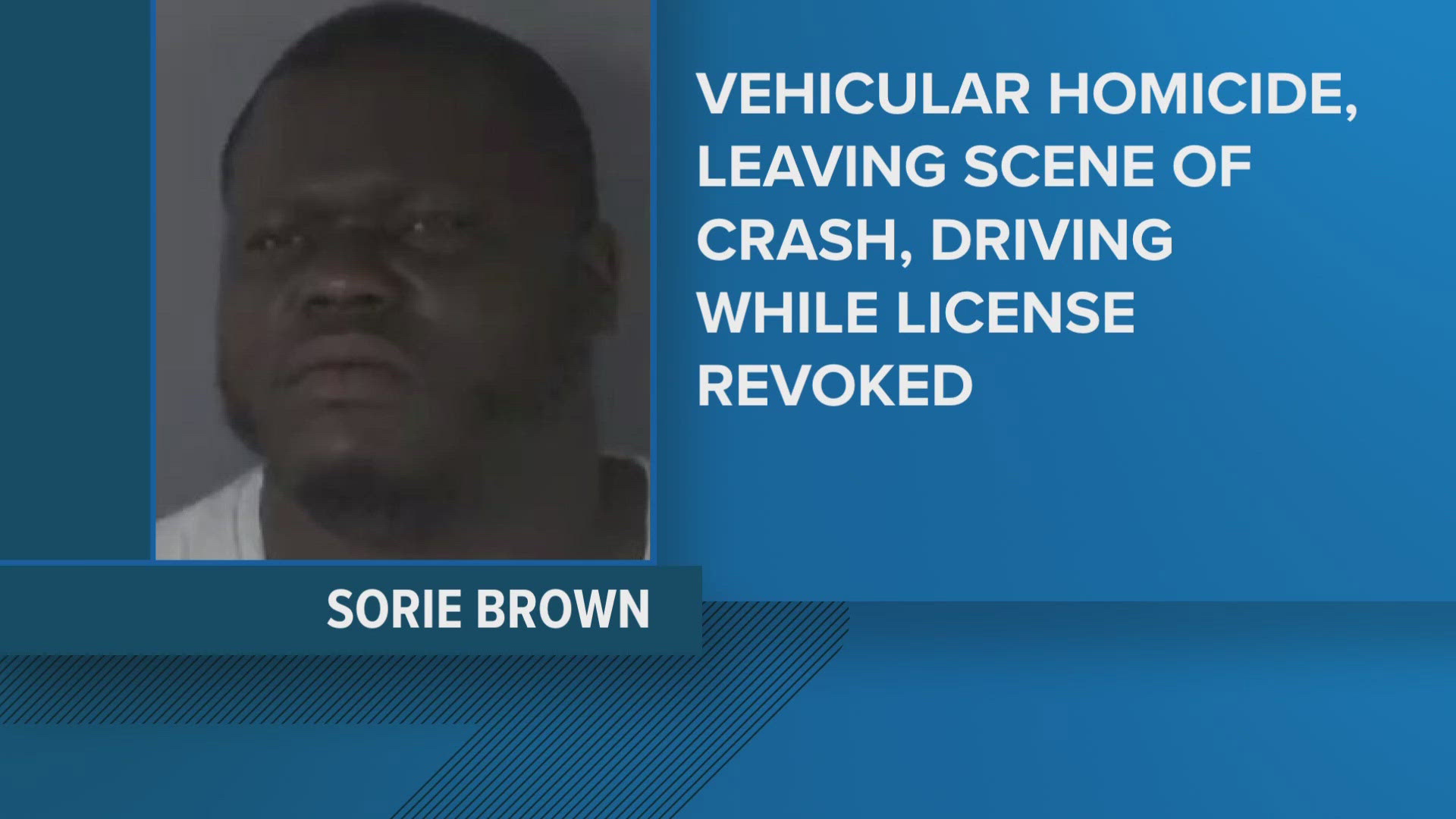 The crash killed 22-year-old Jerry Strepp on Feb. 6, 2023. Tuesday, Sorie Brown, 38, was arrested and is now held on $750,000 bond.