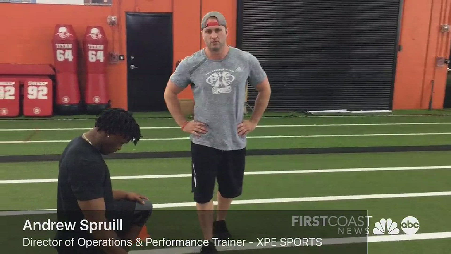 XPE Sports trainer Andrew Spruill and Clemson WR Ray Ray McCloud walk us through the 3-Cone Drill. Jaguars beat writer Mike Kaye then takes his turn.