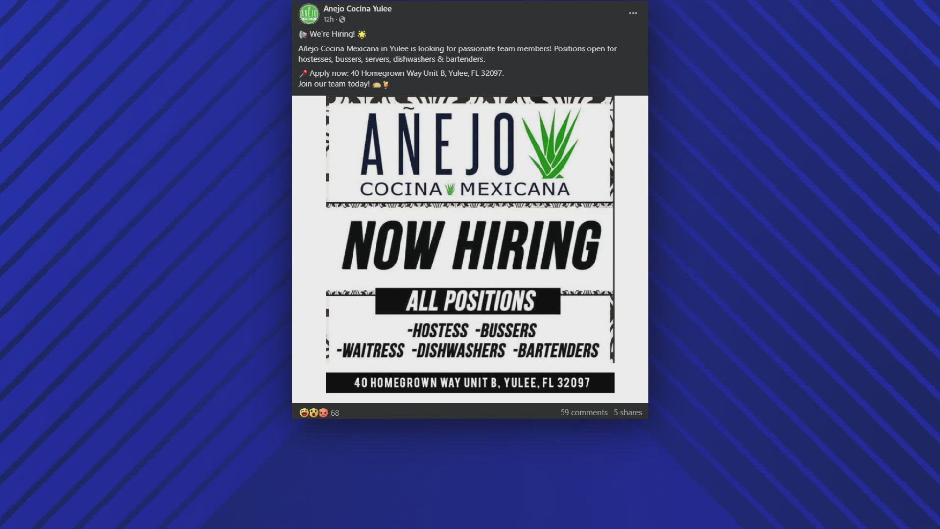 The owners of the Anejo Cocina Mexicana in Yulee said the restaurant's closing "was the direct result of infructuous negotiations" with a minority partner.