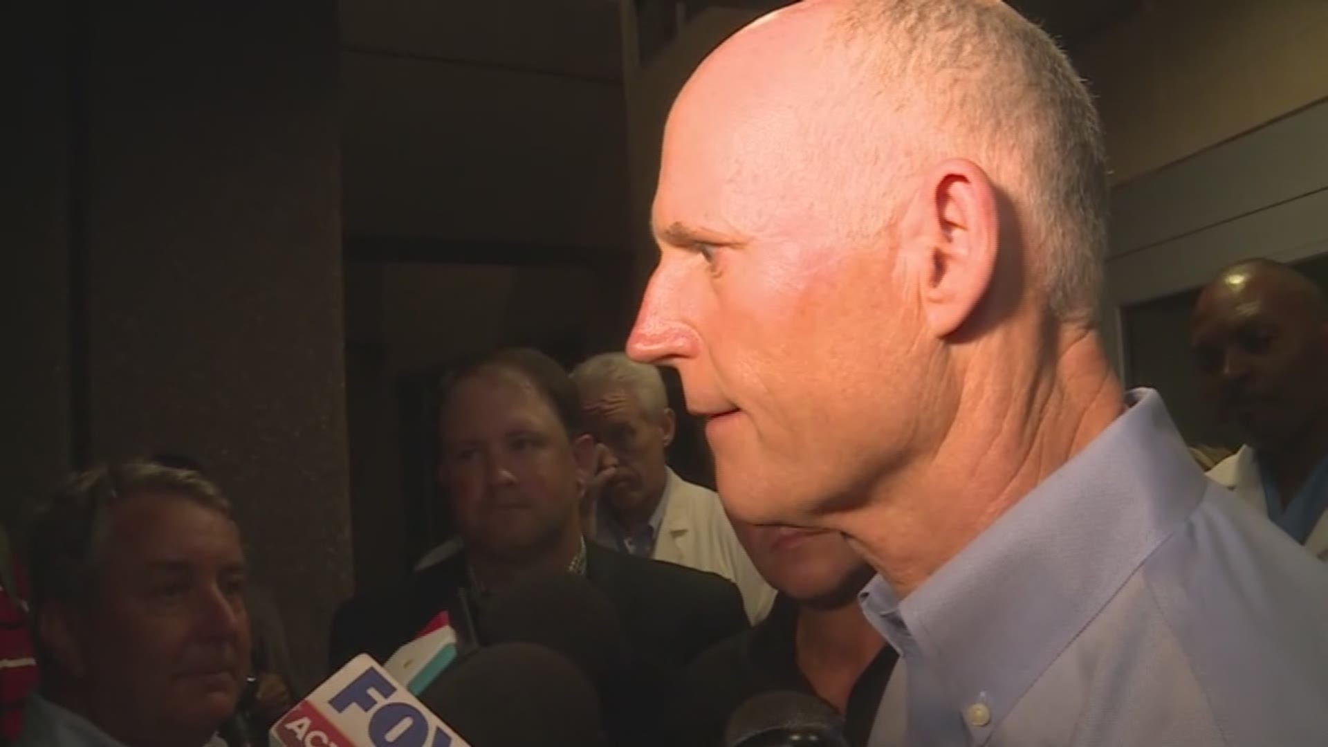 Florida Governor Rick Scott spoke to the media following the mass shooting at the Jacksonville Landing Sunday.