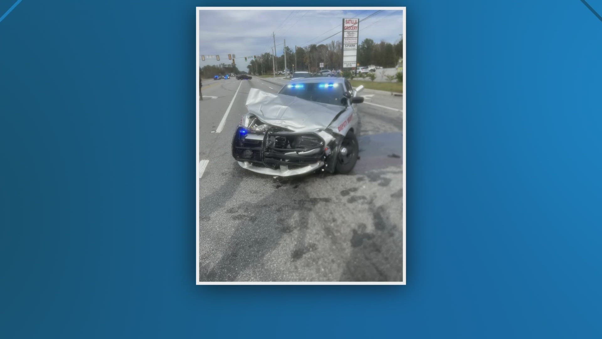 Police say the driver who hit the deputy's car was going over 100 mph.