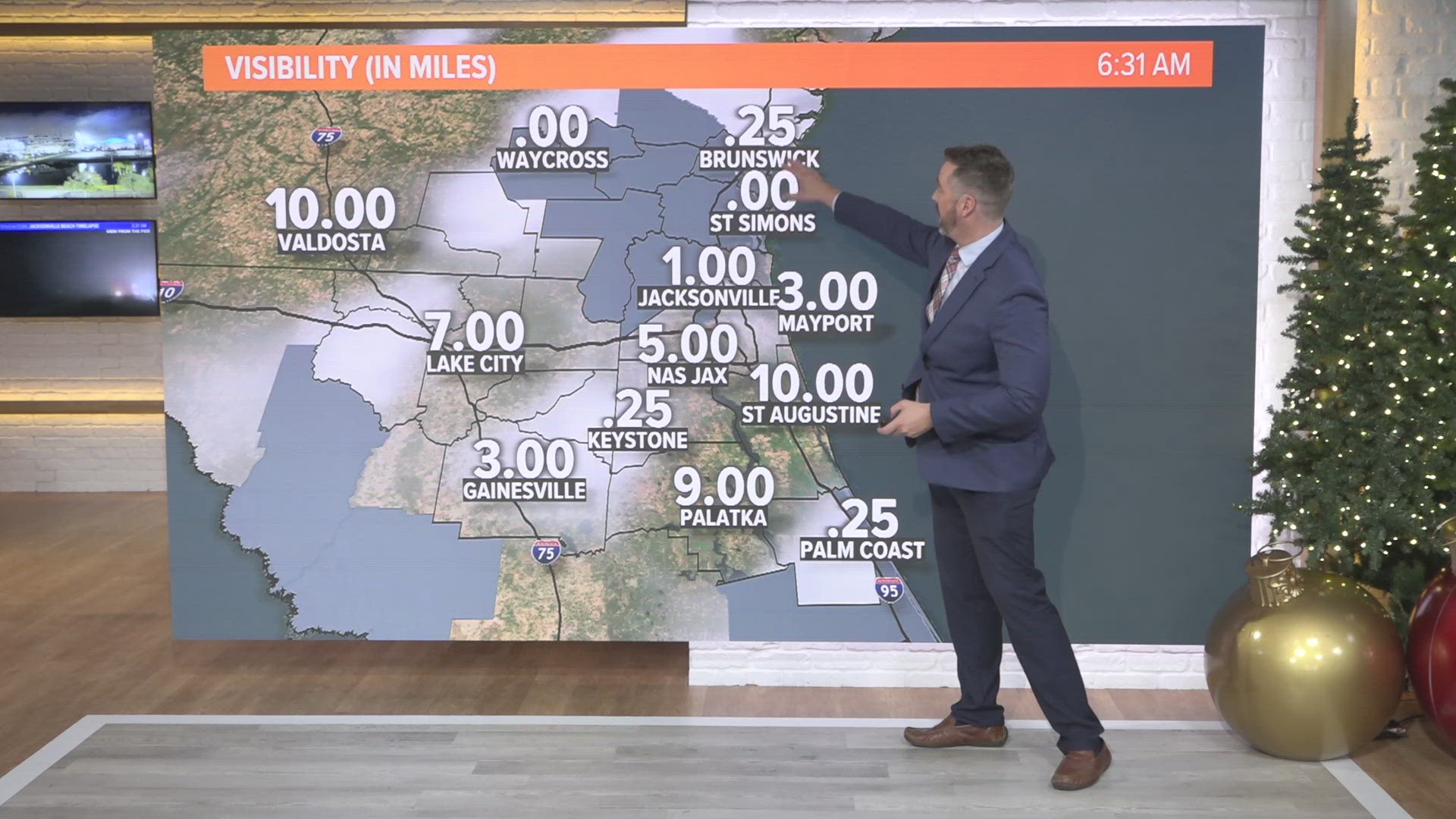 Dense fog has visibility down to .25 mile or less for many on the First Coast this morning.