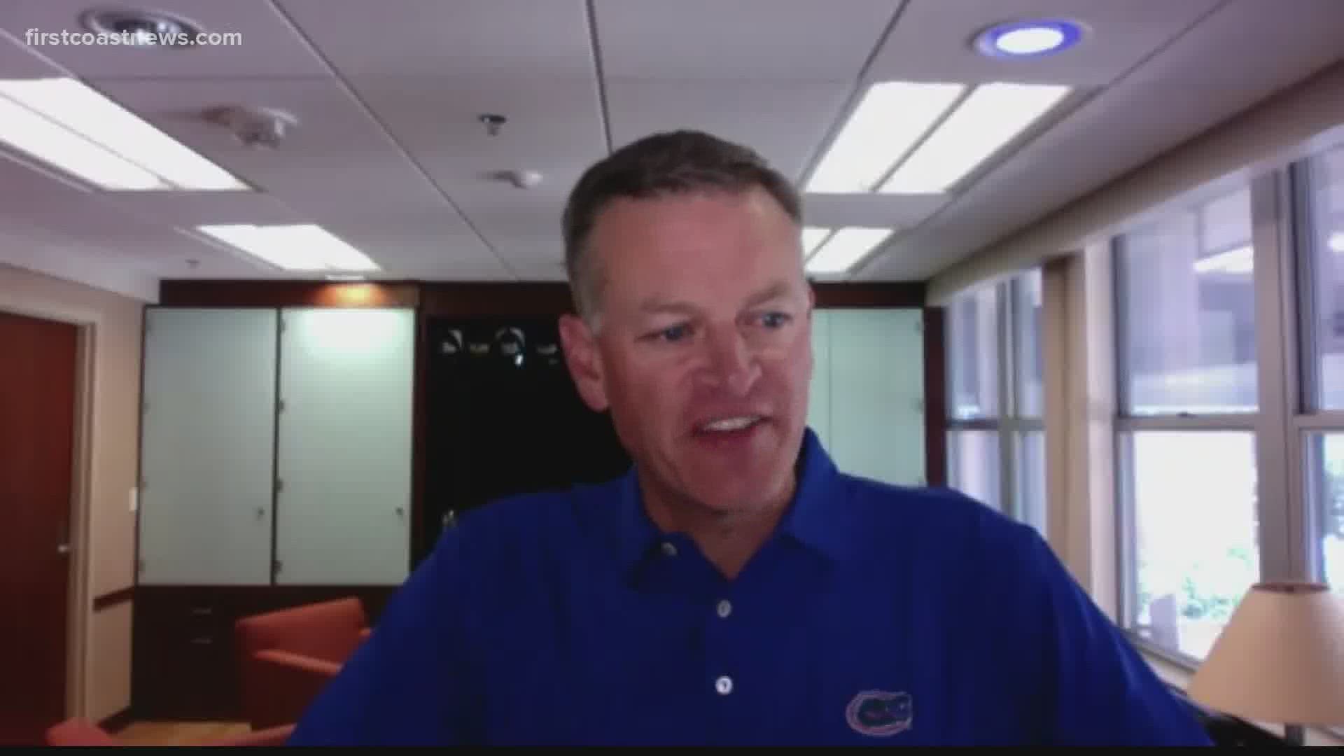 University of Florida athletic director Scott Stricklin discusses the obstacles UF faces in returning to the playing field.