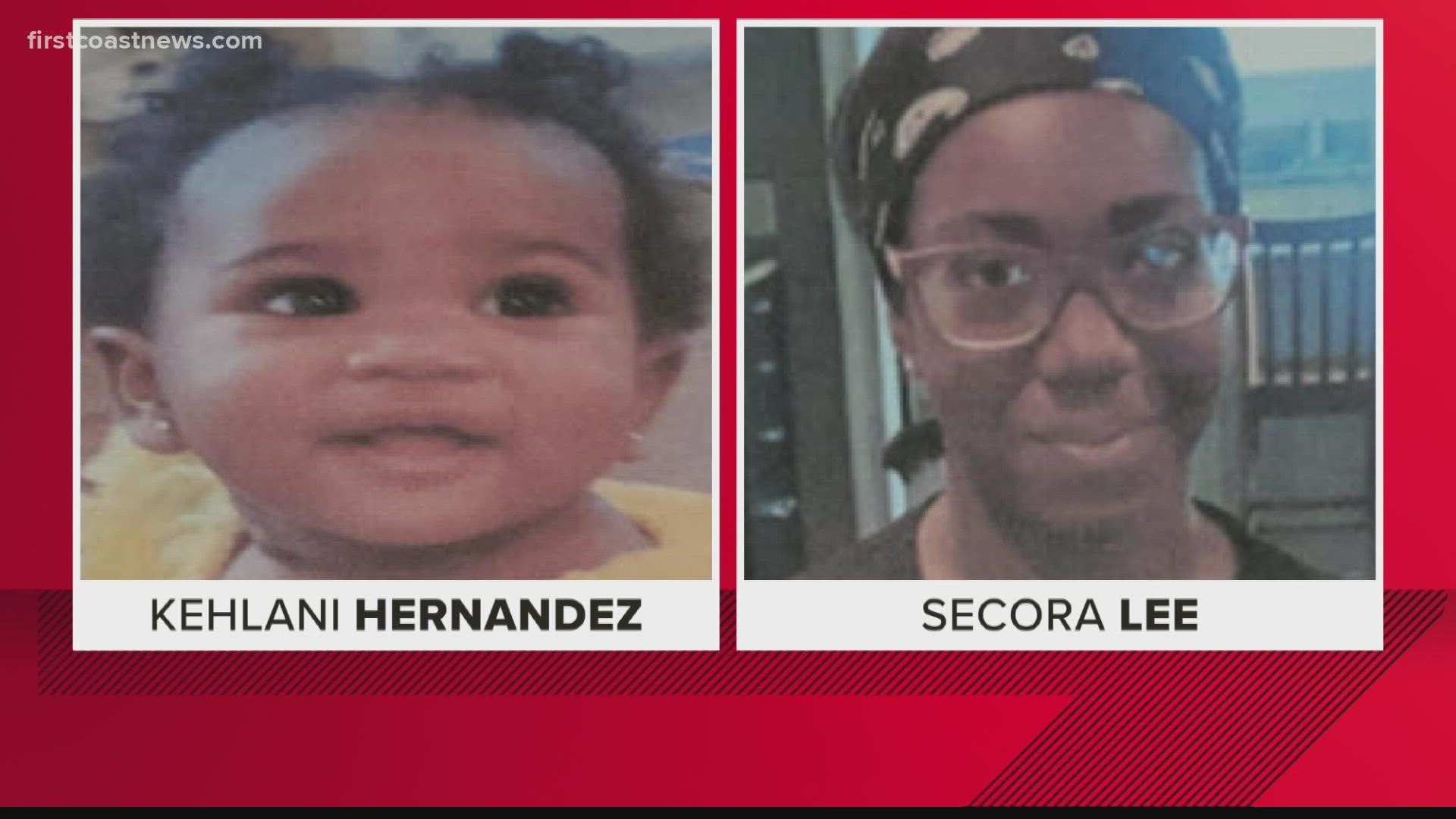 Law enforcement is searching for 16-year-old Secora Lee and 11-month-old Kehlani Hernandez, believed to be in a dark-colored sedan.