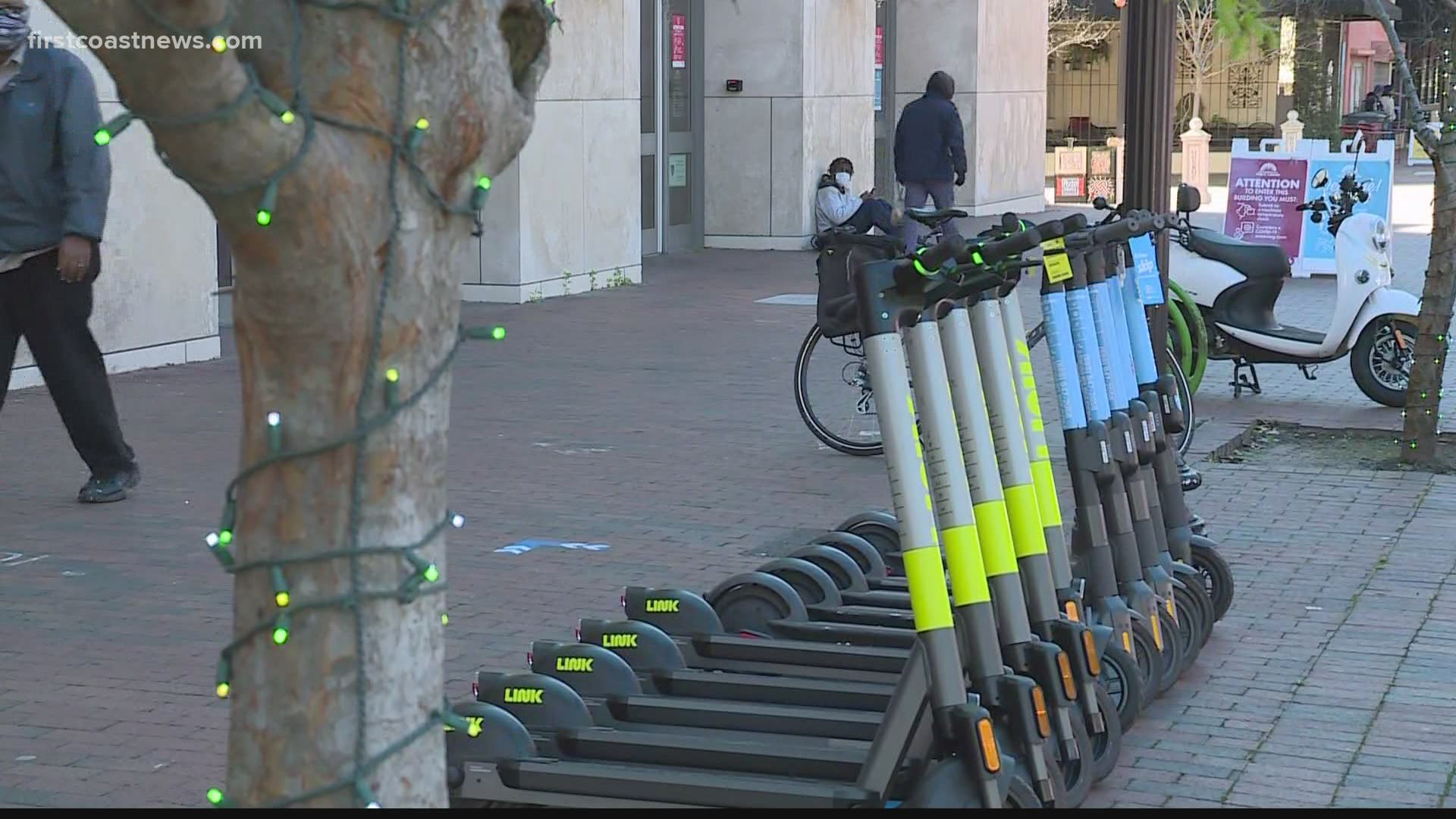 Electric scooters have officially come to Downtown Jacksonville.