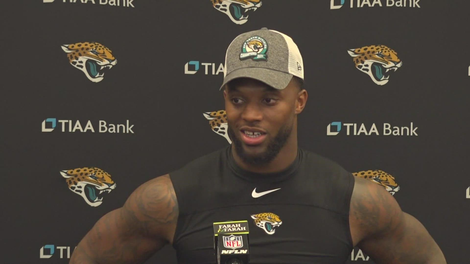 Josh Allen's touchdown handed the Jacksonville Jaguars the AFC South Title. He spoke with press following the game.