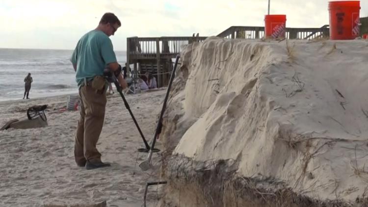 Exposed Dunes, high tides, and scattered debris was left on Mickler’s Landing