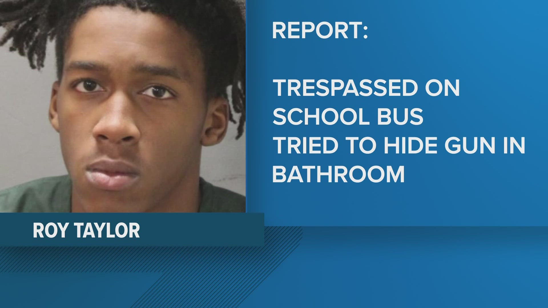 Police say he attempted to hide the gun in a bathroom.