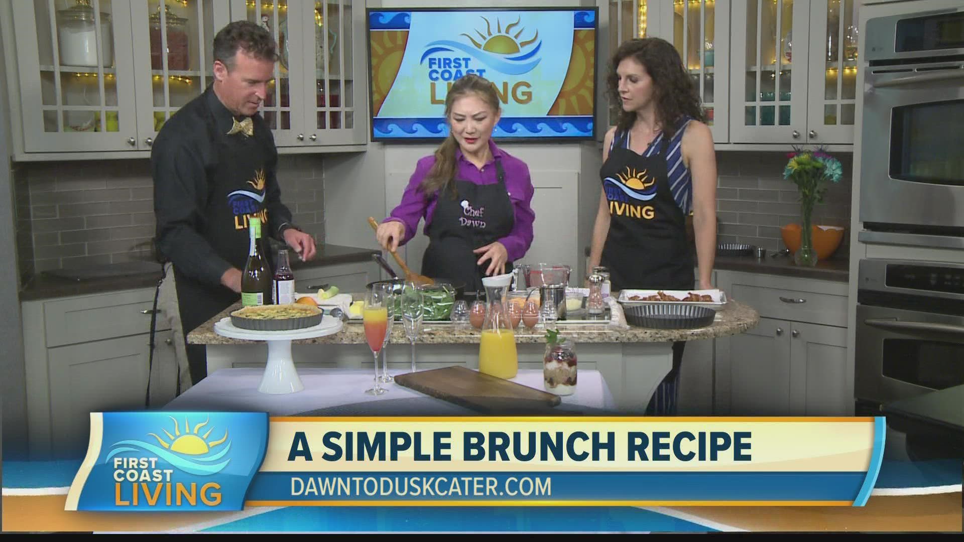 Chef Dawn Archer of "Dawn to Dusk Catering" shows Mike and Jordan how to make a three-cheese quiche with bacon, leek and spinach.