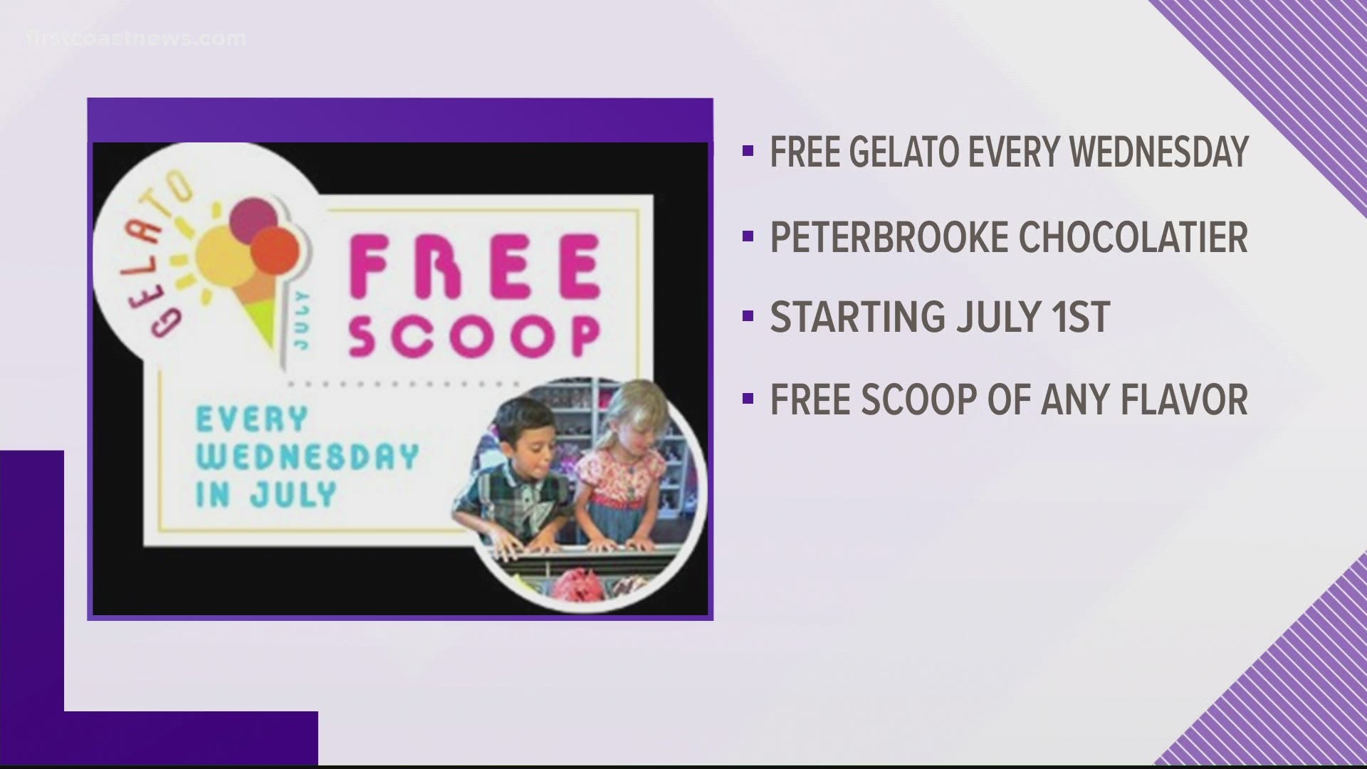 You can get a free scoop of any flavor of gelato every Wednesday in July.