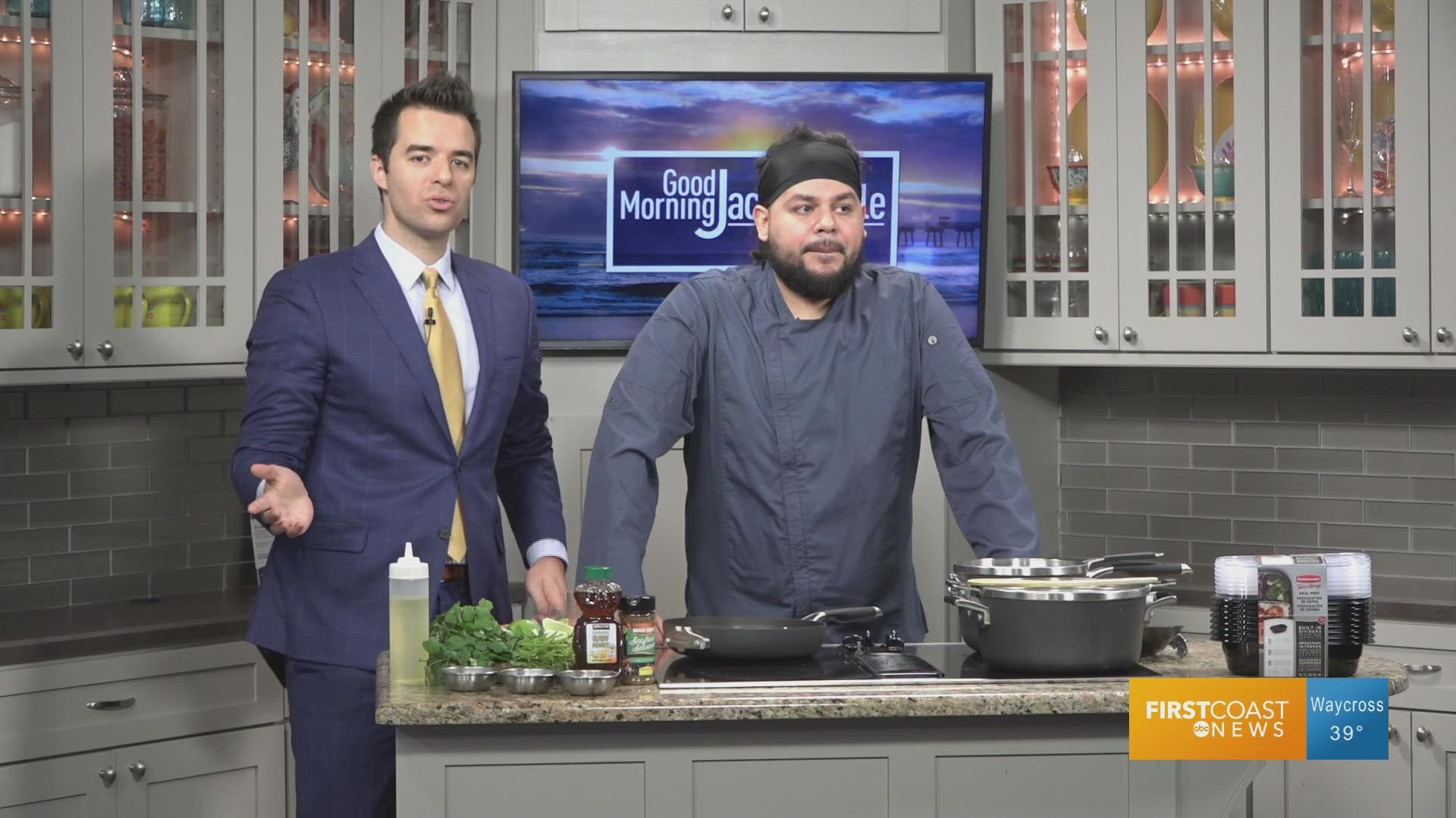 Chef Esteban Azofeifa of El Cubano Jax joined the GMJ crew for a demonstration about healthy eating habits.