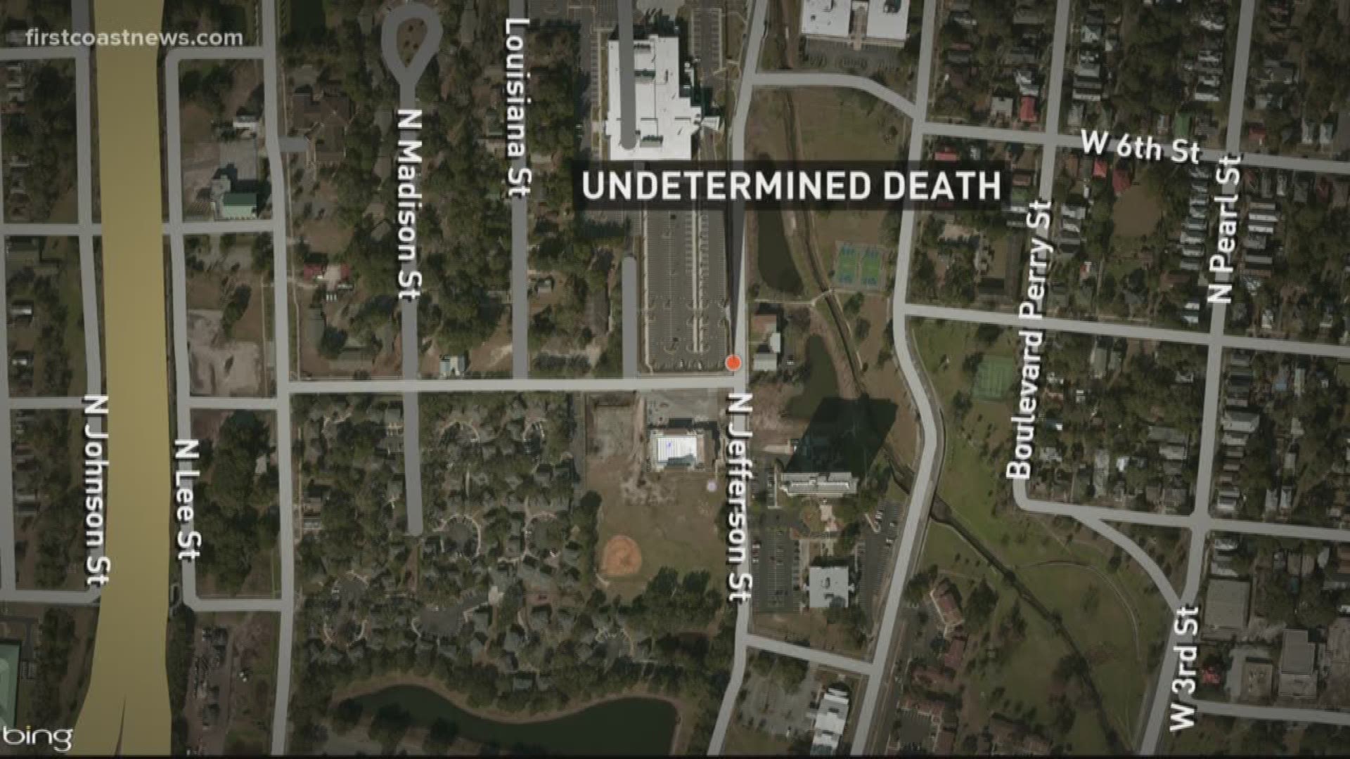The Jacksonville Sheriff's Office has responded to an undetermined death near the downtown area.