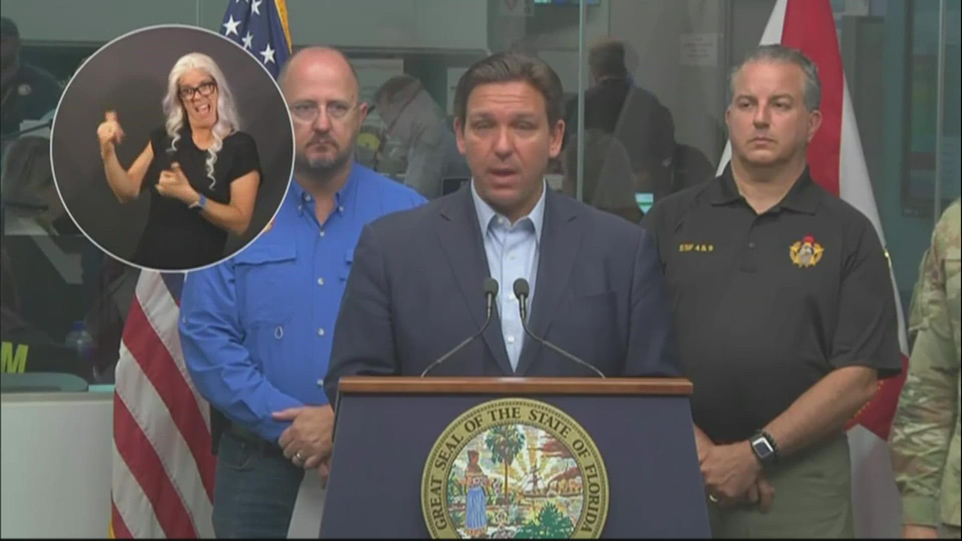 Gov. DeSantis held a news conference Wednesday morning giving an update on Hurricane Ian as the Cat. 4 storm heads toward Florida.
