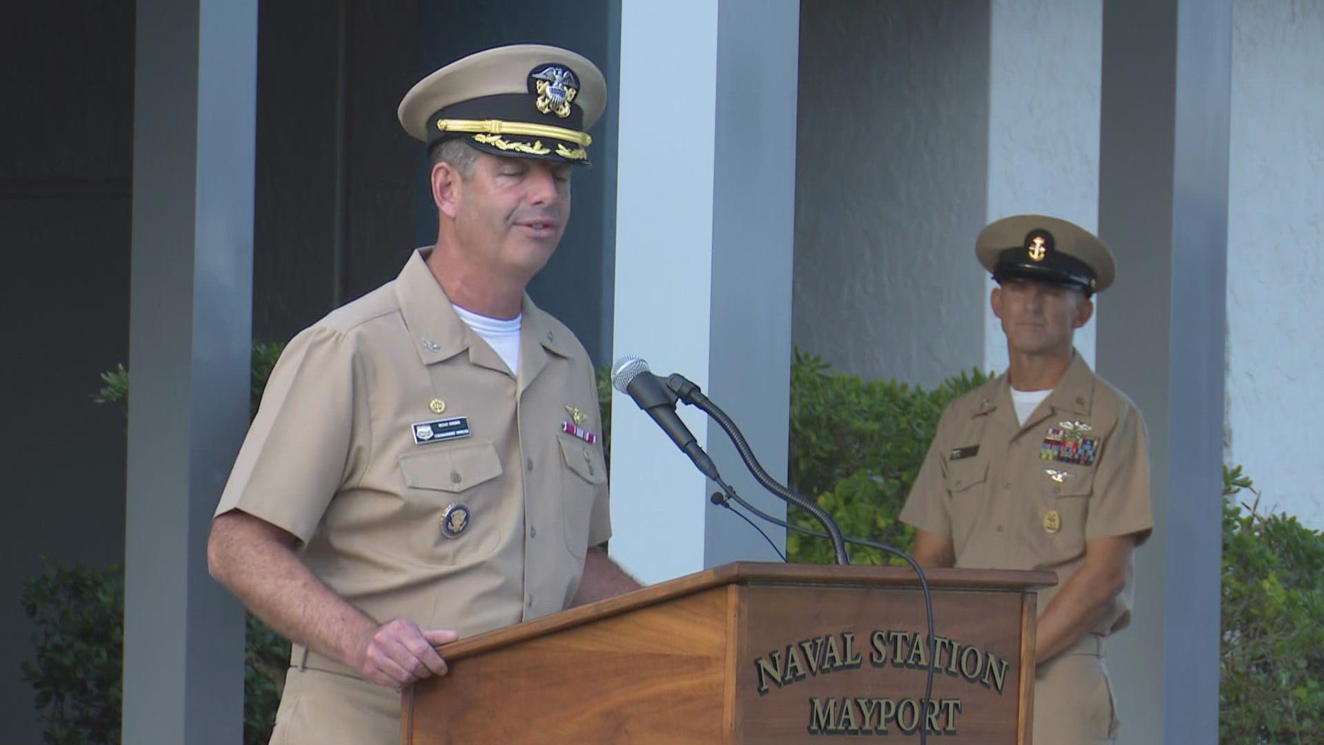 Naval Station Mayport Sailors and firefighters hold 9/11 ceremony to remember the fallen.