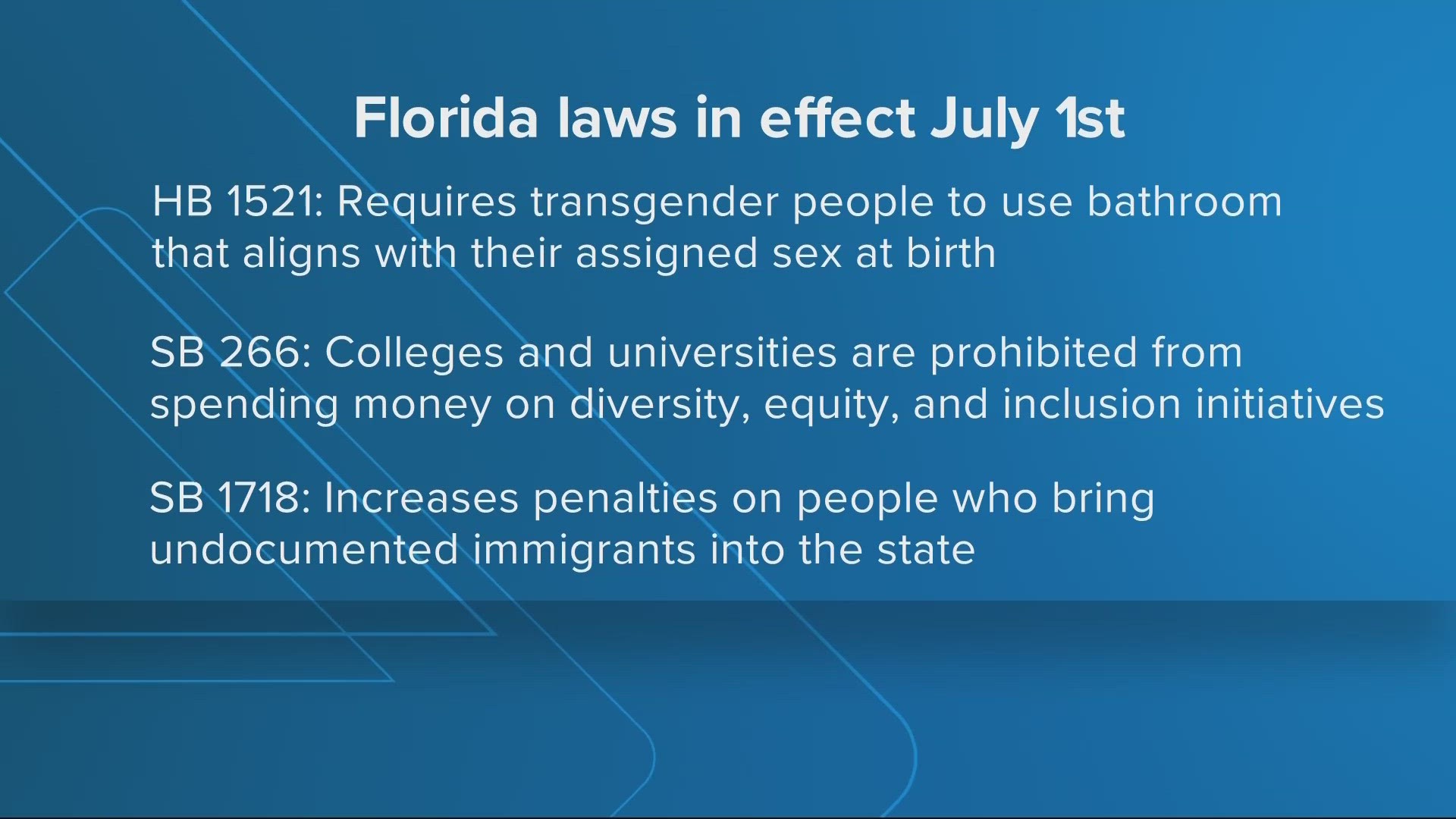 Over 200 new Florida laws took effect July 1