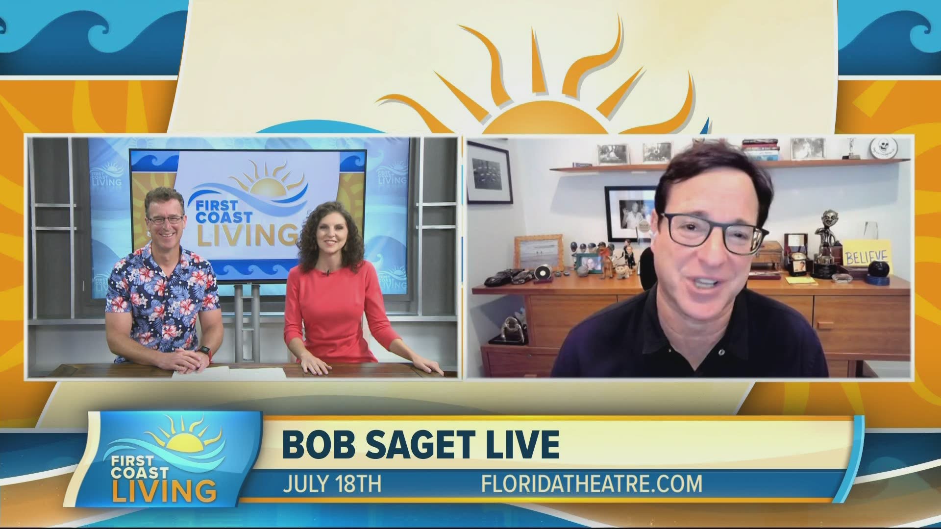 You can catch Bob Saget this Sunday, July 18th at 8 p.m.