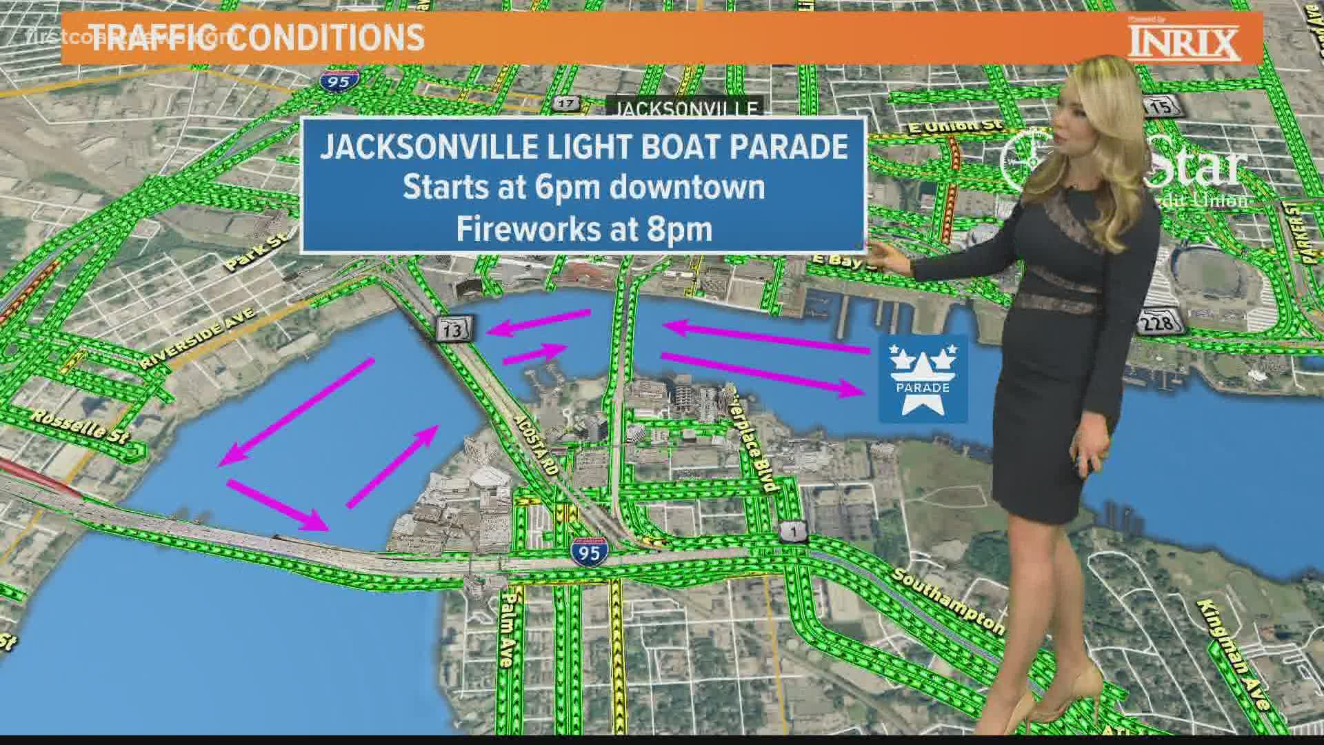 The parade starts in Downtown Jacksonville at 6 p.m. Saturday, with plenty of spots available to watch -- just remember to practice social distancing!
