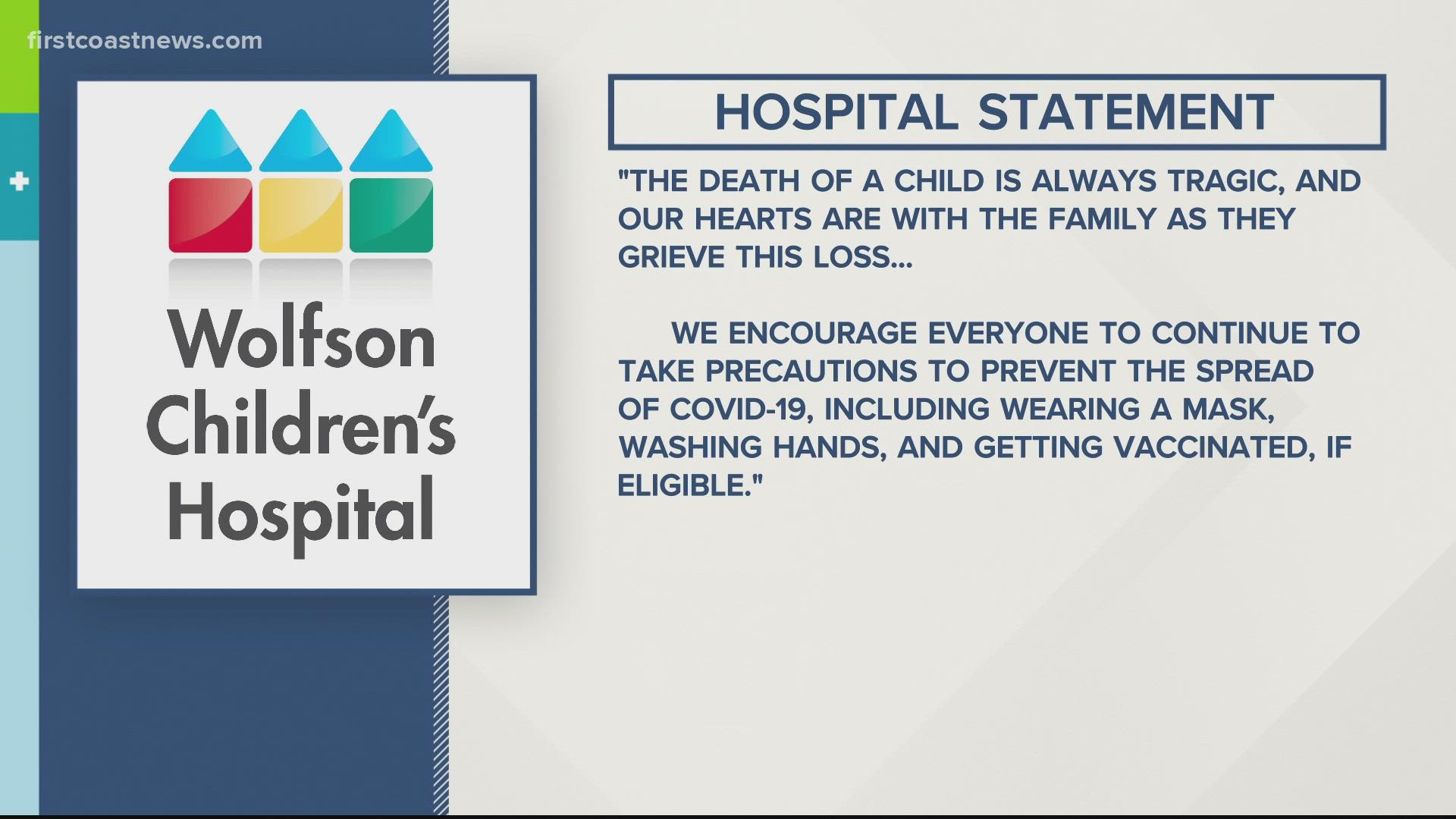 In a statement sent to First Coast News, the hospital encouraged everyone to continue following COVID-19 precautions to prevent the spread of the virus.