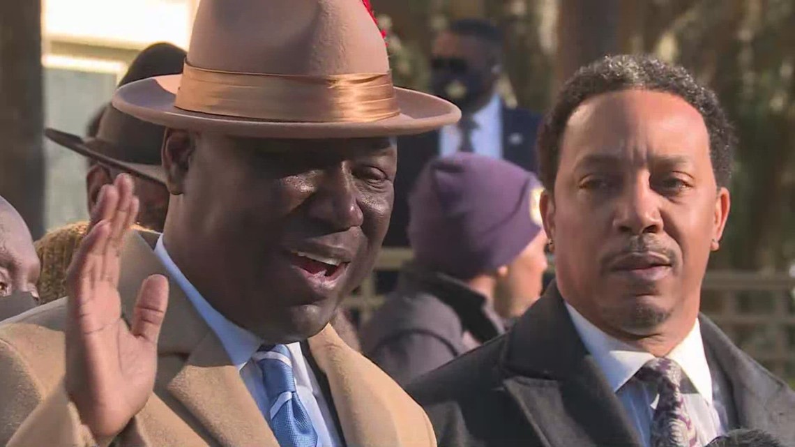 Civil rights activist, lawyer, Benjamin Crump speaks at sentencing of