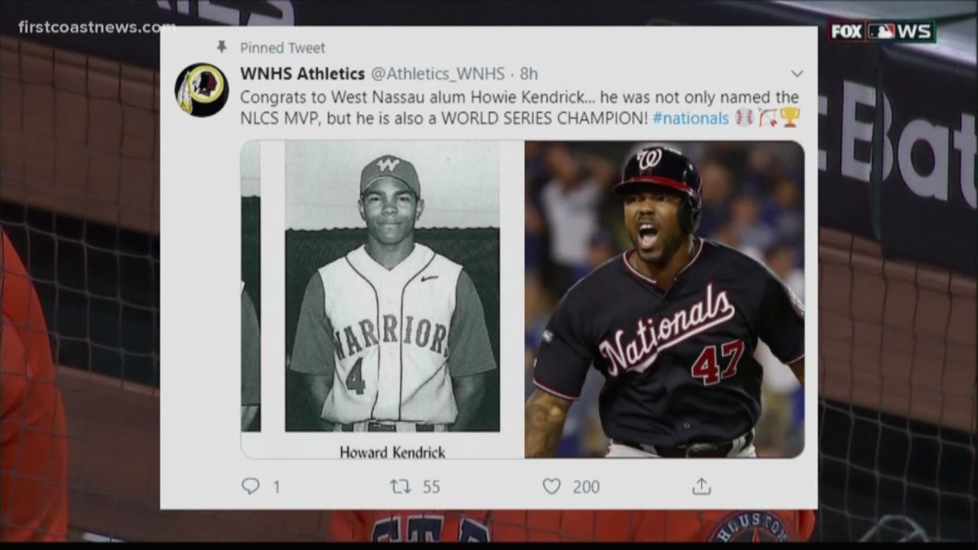 Howard 'Howie' Kendrick hit the game-winning home run in Game 7 of the World Series leading the Washington Nationals to win the first title in franchise history.