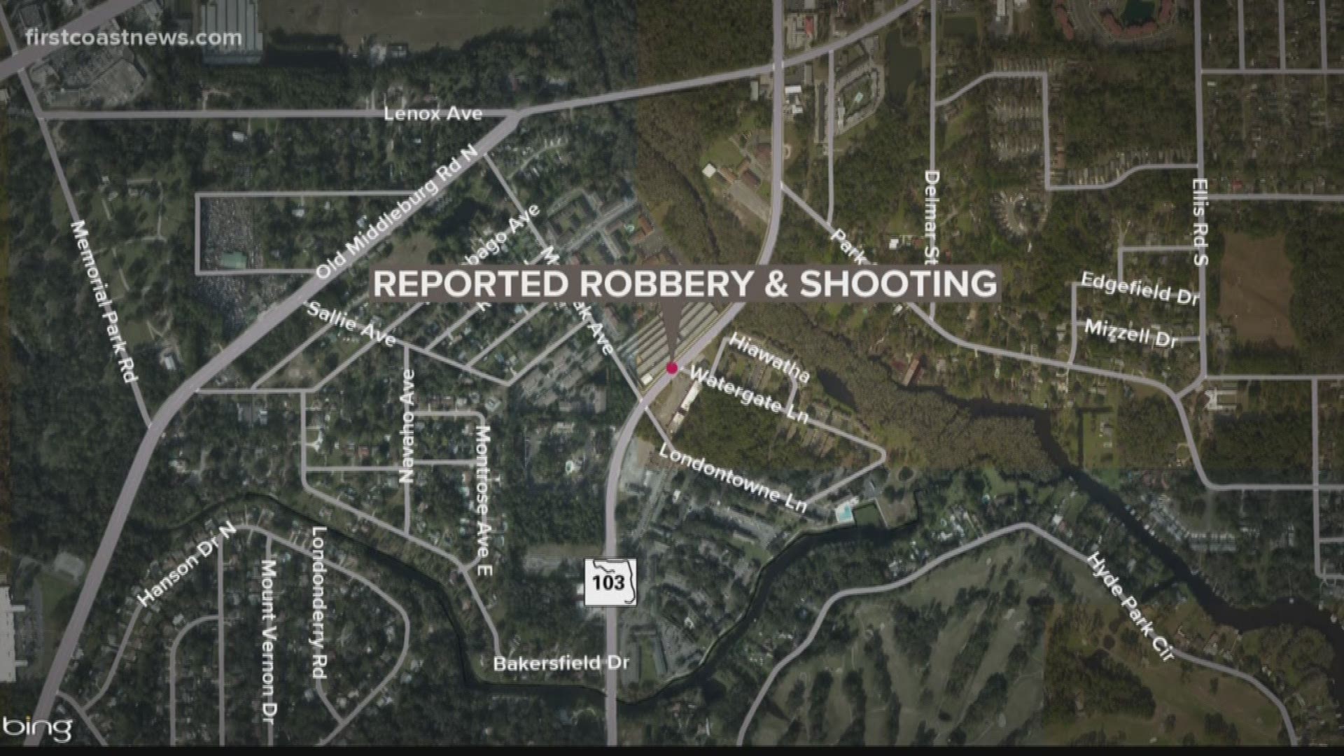 The Jacksonville Sheriff's Office said it responded to a call about a robbery with a shooting in the 1500 block of Lane Avenue South.