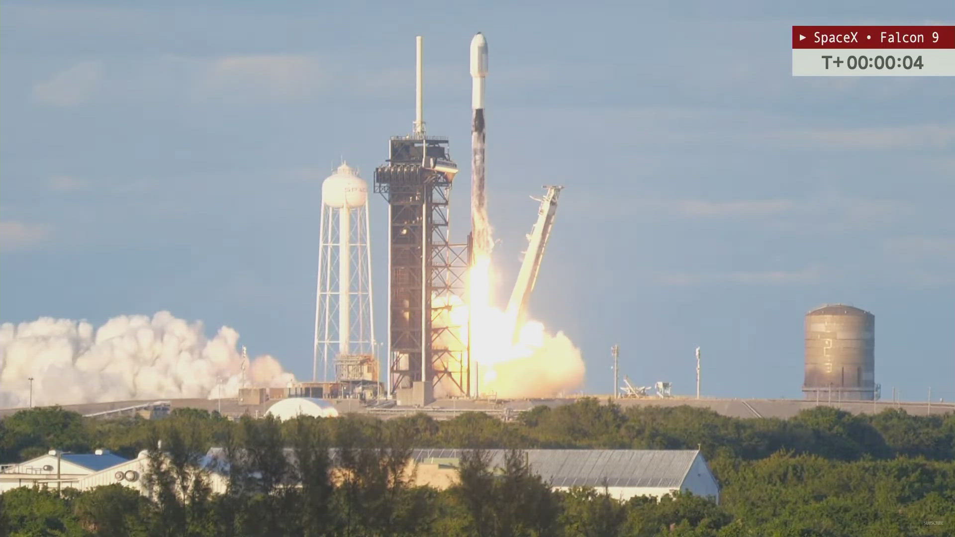 The Falcon 9 rocket launched the Bandwagon-1 mission to orbit at 7:16 p.m. Sunday.