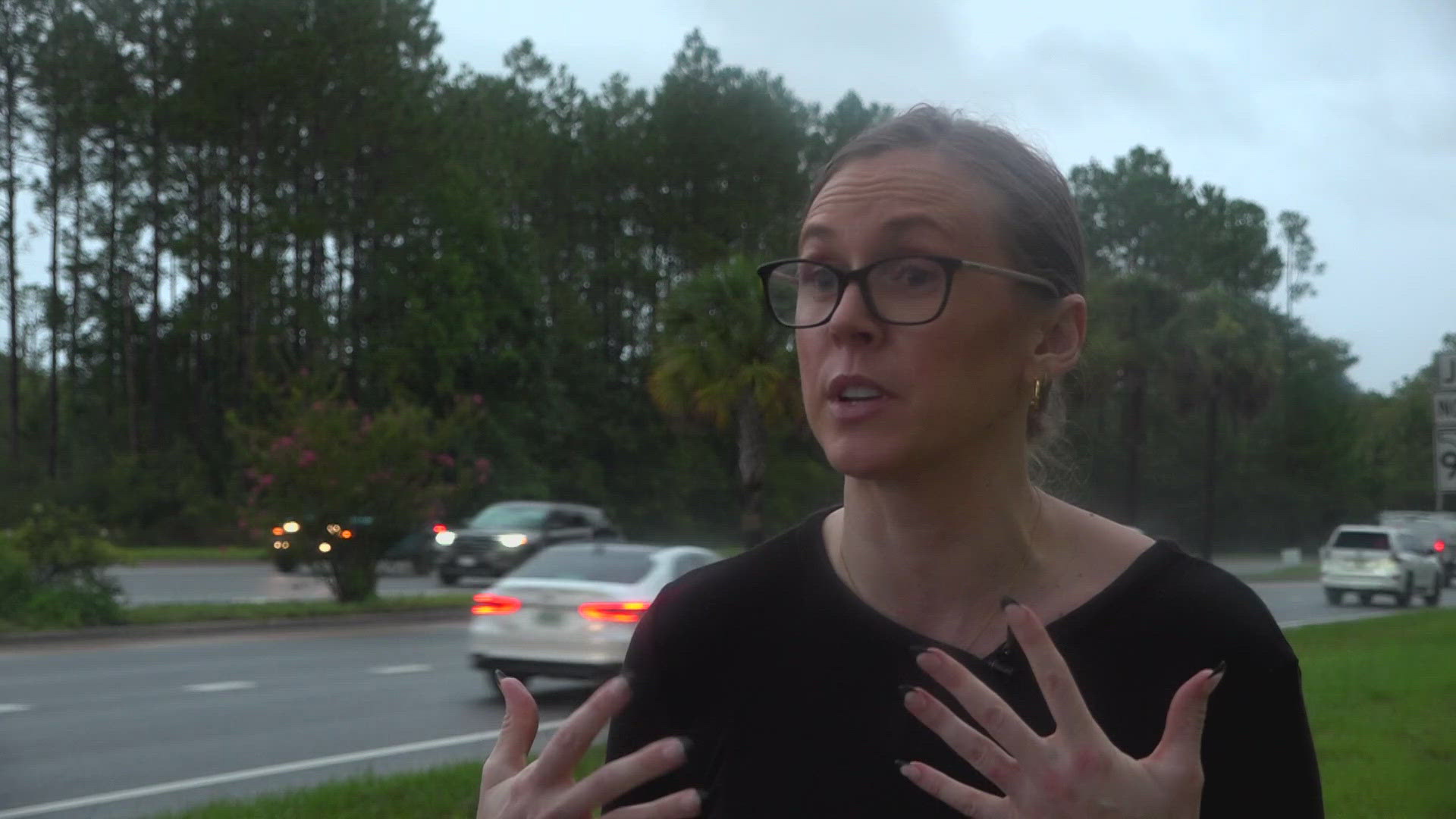 Kimberley Reach is just one of many parents who have started the petition to make their children's commute to Liberty Pines Academy away from State Road 9B.