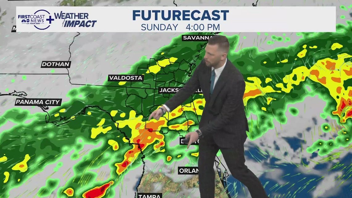 Showers and drizzle Saturday with widespread rain and downpours