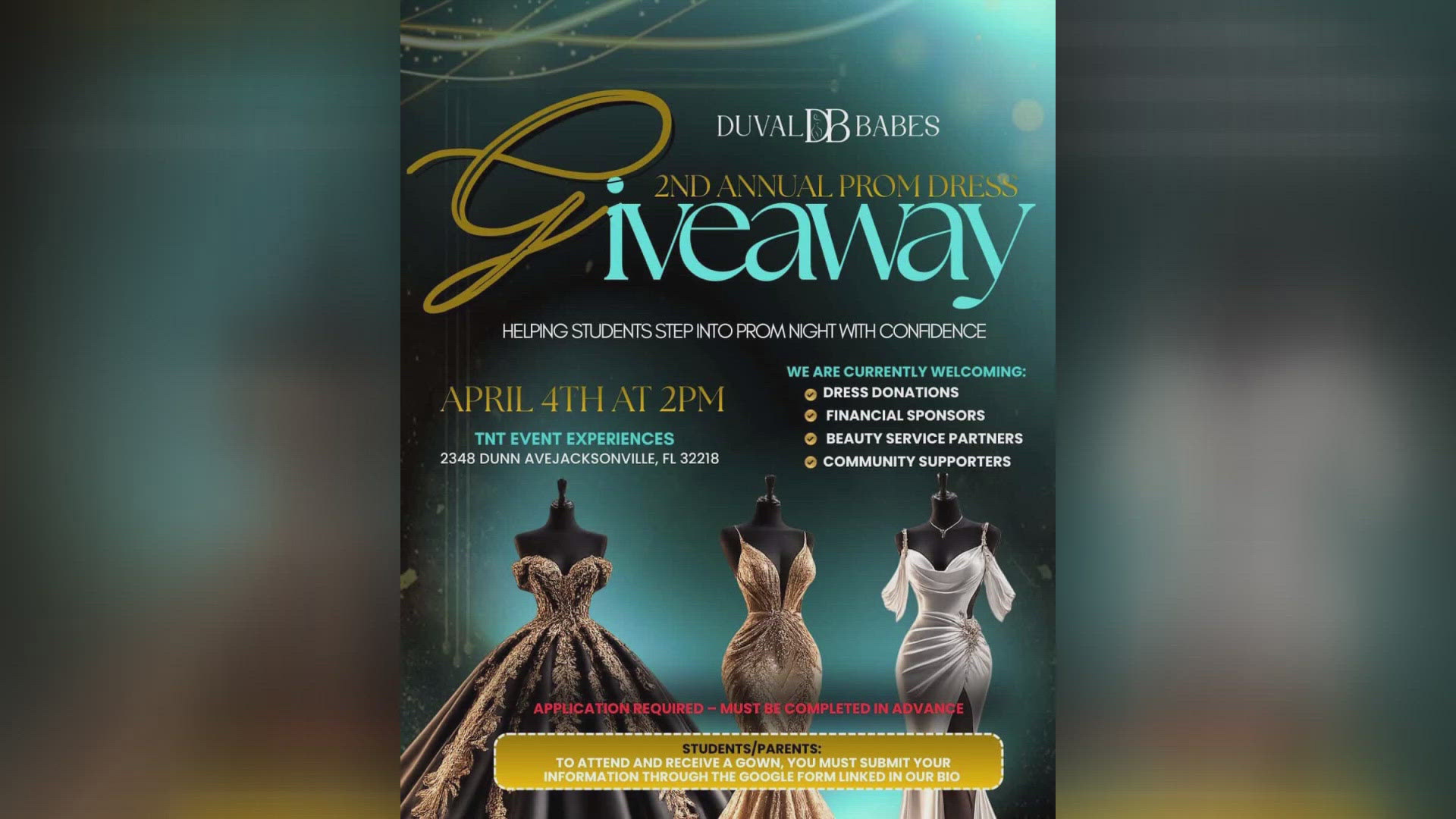 Second annual prom dress giveaway happening in Jacksonville April 4 Second annual prom dress giveaway happening in Jacksonville April 4