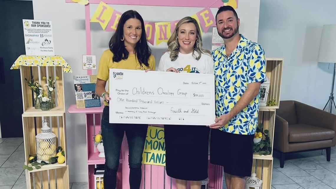 Fourth and Gold presents $100,000 check for cancer research ...