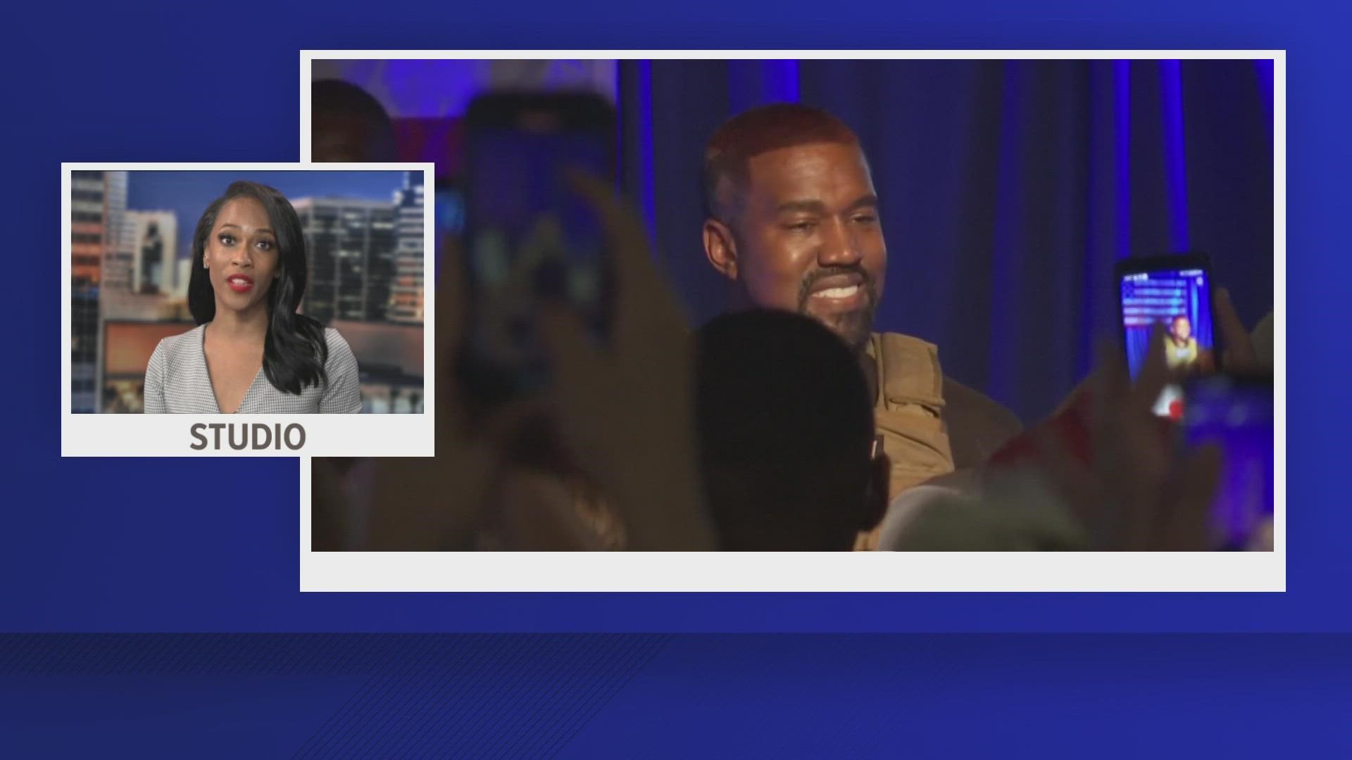The comments were made during an interview Kanye West did on a podcast, "Drink Champs," that has since been removed.
